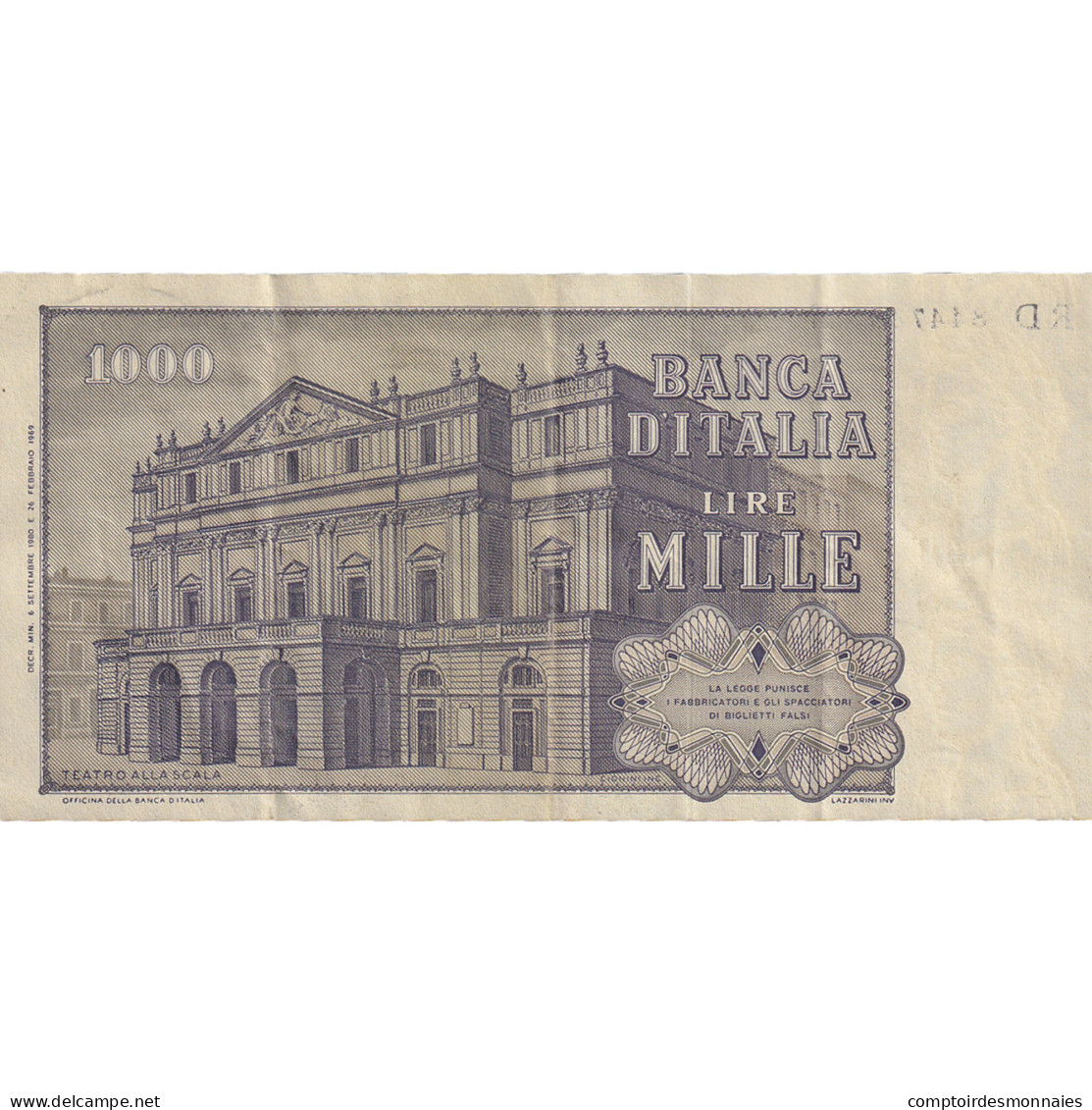 Billet, Italie, 1000 Lire, 1980, 1980-09-06, KM:101g, TB+ - 1000 Lire