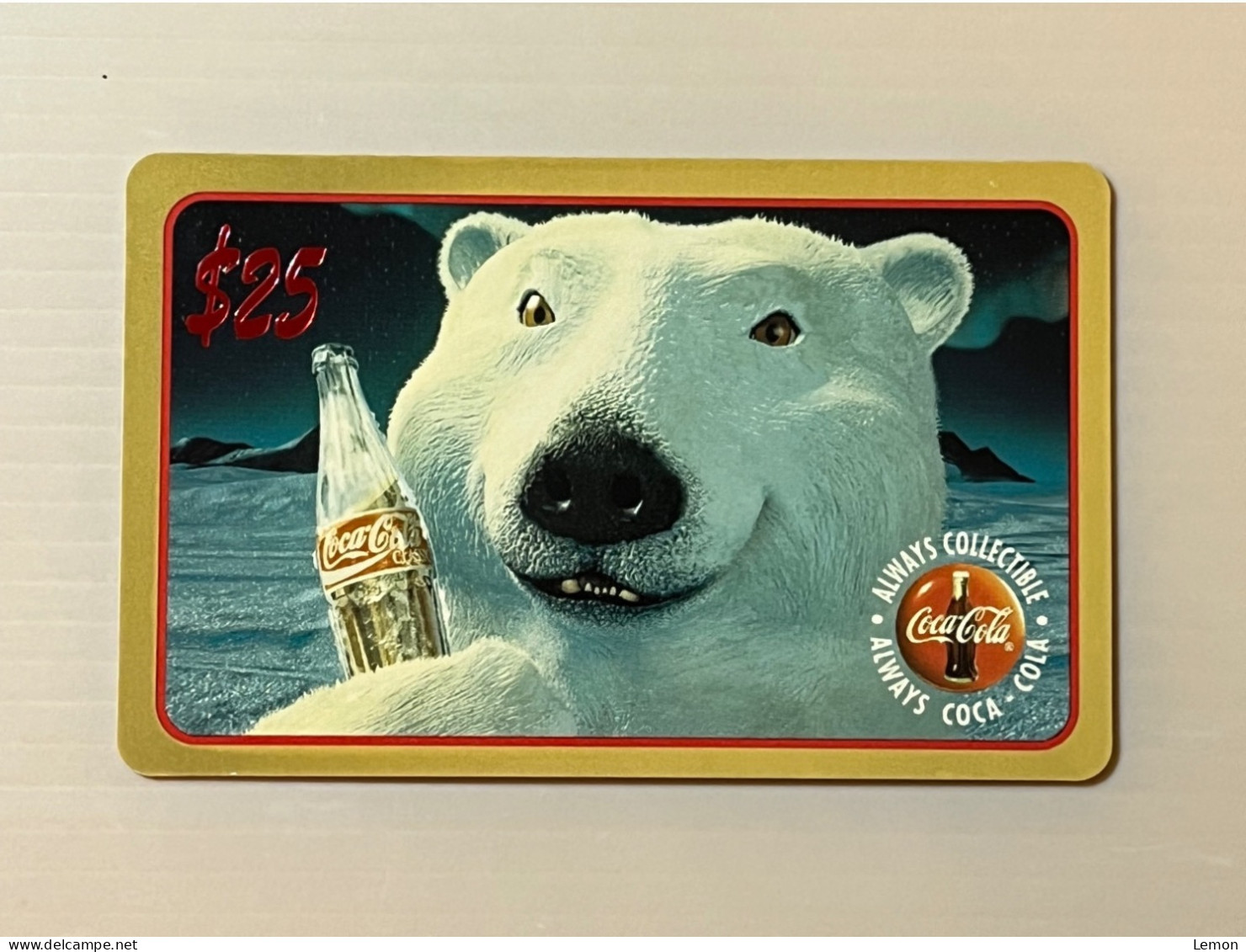 Mint USA UNITED STATES America Prepaid Telecard Phonecard, Coca Cola White Bear $25 Card Gold Border, Set Of 1 Mint Card - Collections
