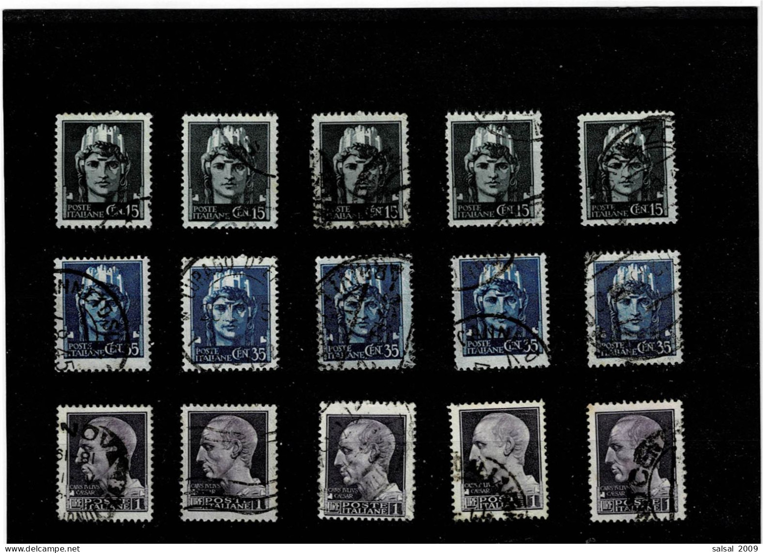 ITALIA ,LUOGOTENENZA ,"Imperiale Senza Fasci" Senza Filigrana ,5 Serie Complete Usate ,qualita Ottima - Used