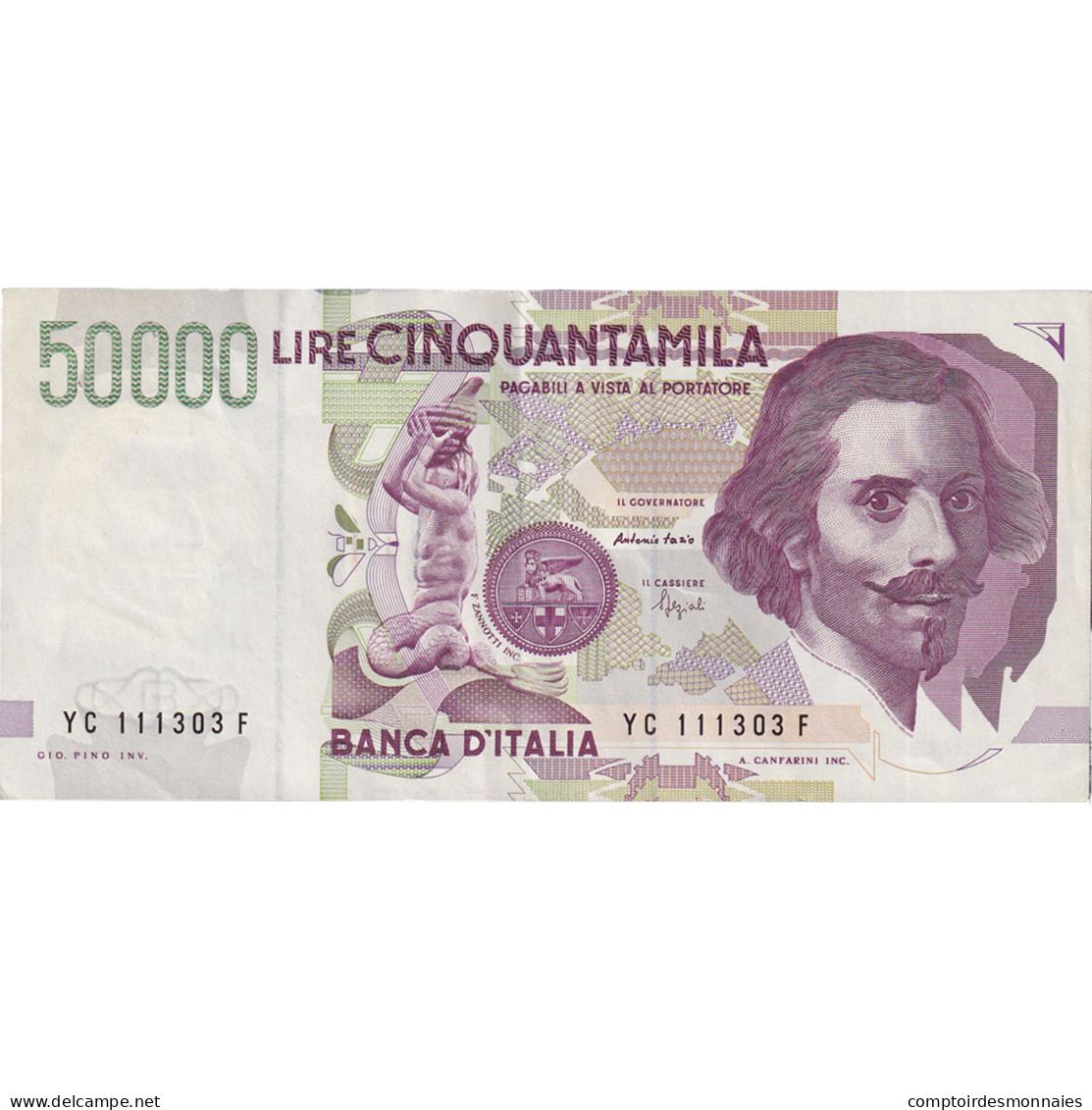 Billet, Italie, 50,000 Lire, 1992, 1992-05-27, KM:116a, TTB+ - 50000 Lire