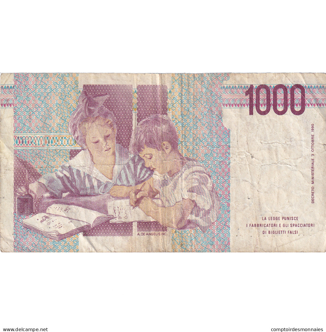 Billet, Italie, 1000 Lire, 1990-10-03, KM:114b, TB - 1000 Lire