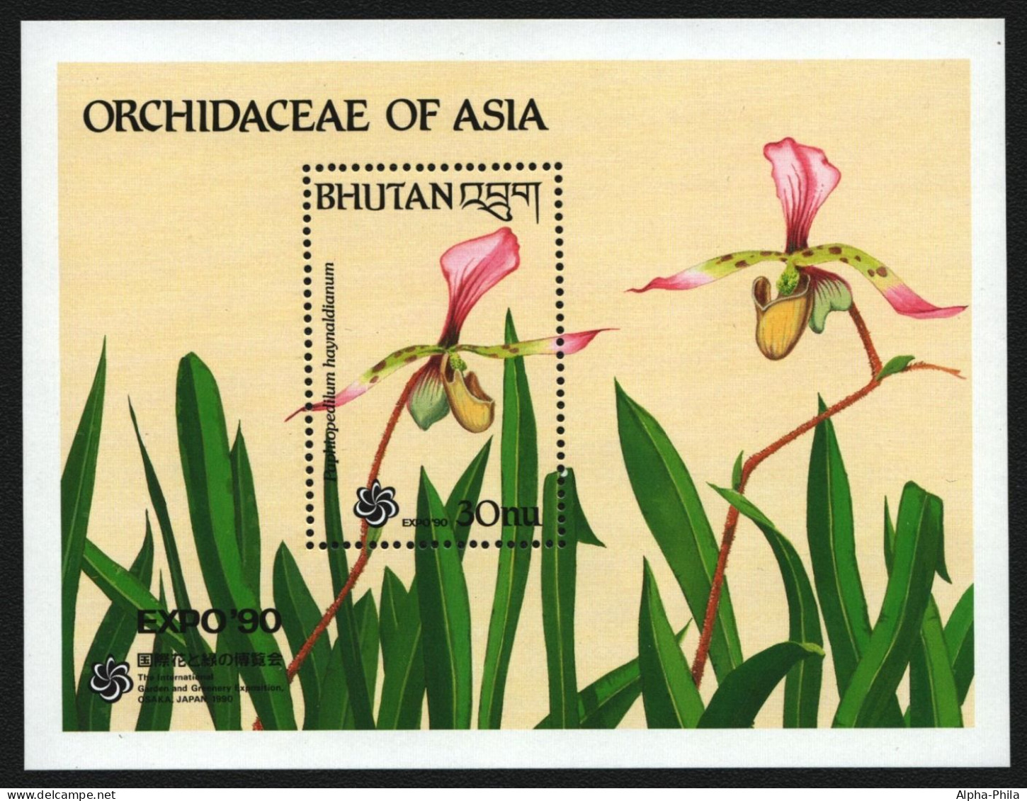 Bhutan 1990 - Mi-Nr. Block 254 ** - MNH - Orchideen / Orchids - Bhoutan