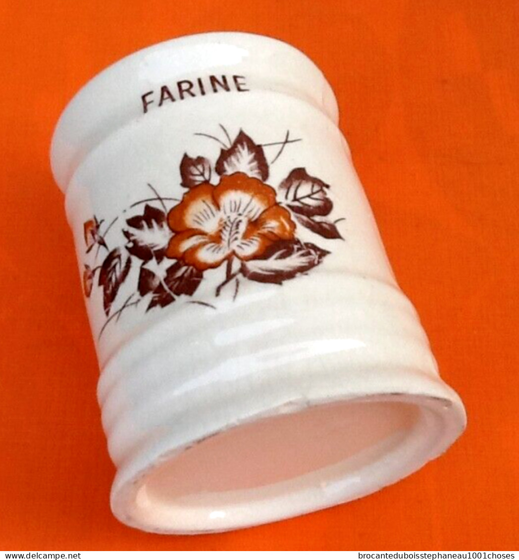 Pot Couvert Farine Céramique à Décor Floral - Otros & Sin Clasificación
