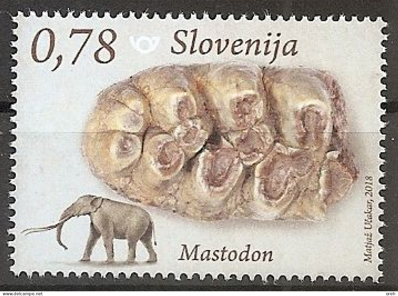 SLOVENIA 2018,new 23.3.,FOSSIL MAMMALS OF SLOVENIA,MASTODON,MNH - Fossielen