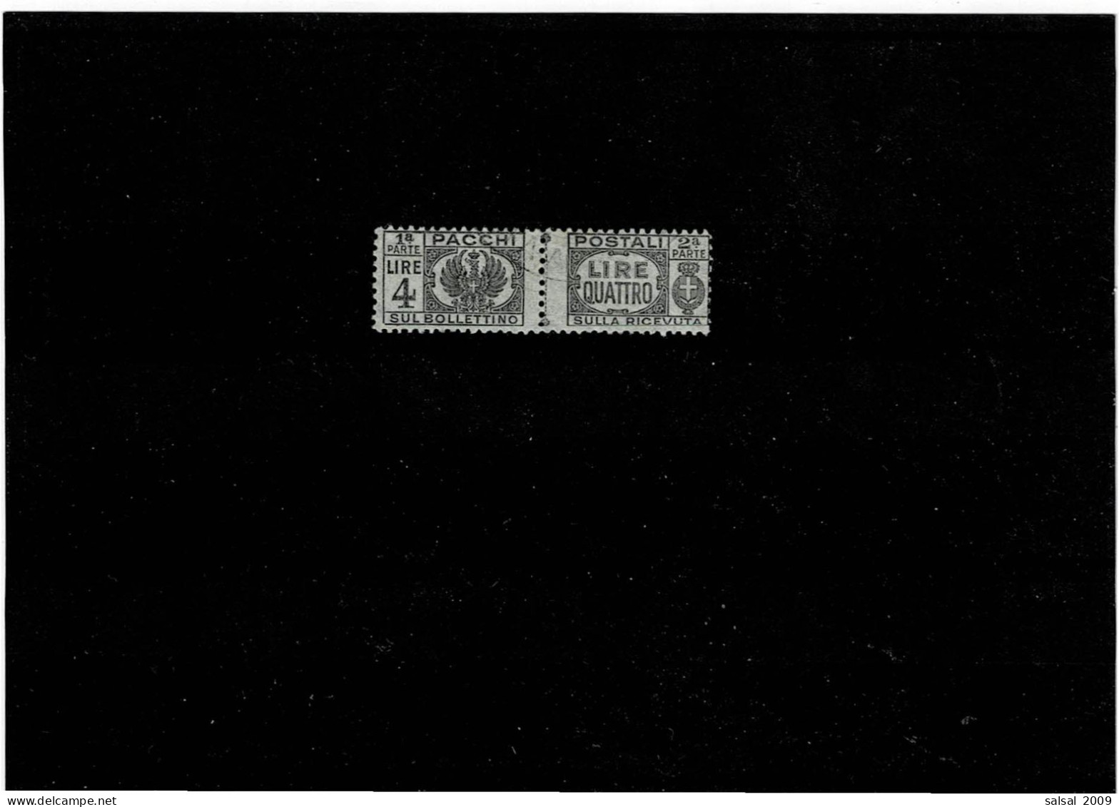 ITALIA ,LUOGOTENENZA ,"Pacchi Postali ,usato ,4L. Grigio Nero ,qualita Ottima - Paquetes Postales