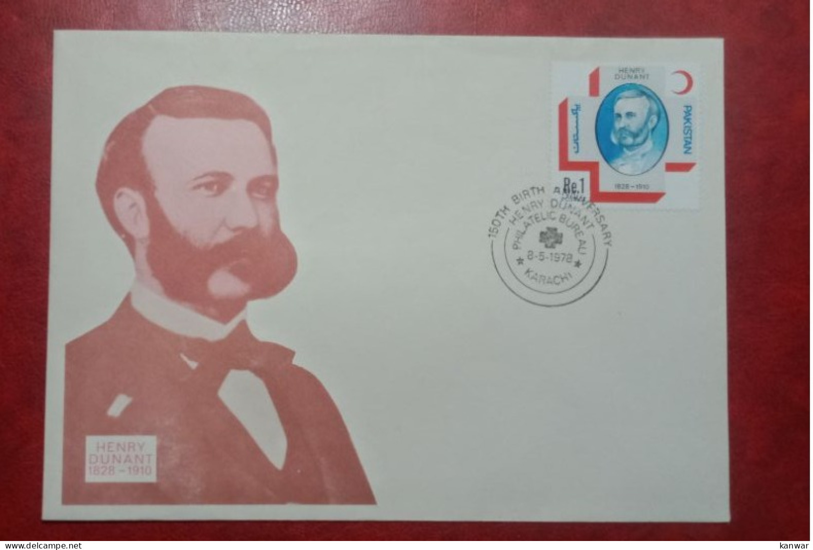 1978 PAKISTAN FDC COVER WITH STAMP HENRY DUNANT 150TH BIRTH ANNIVERSARY - Pakistan