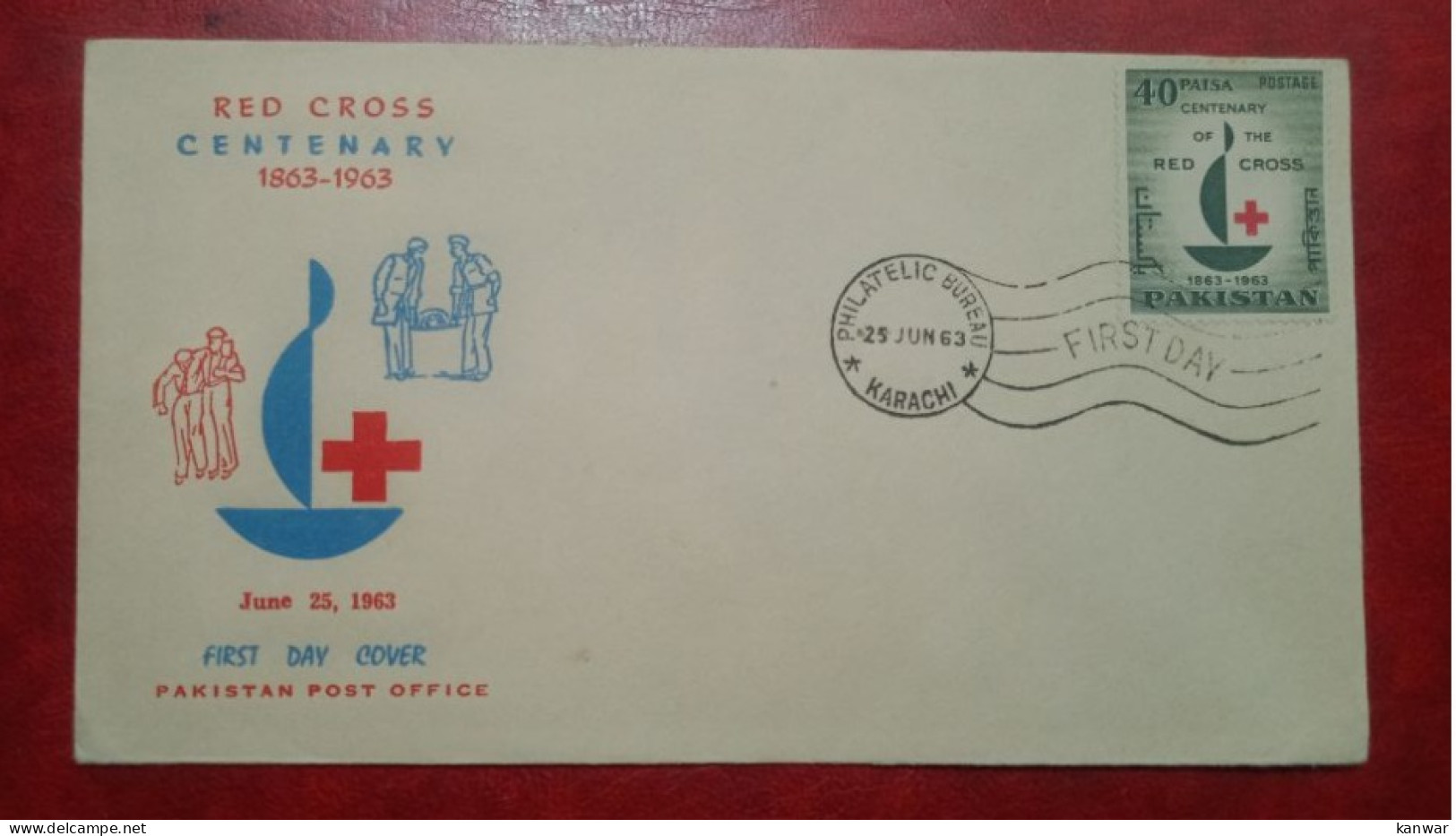 1963 PAKISTAN FDC COVER WITH STAMP RED CROSS CENTENARY - Pakistan