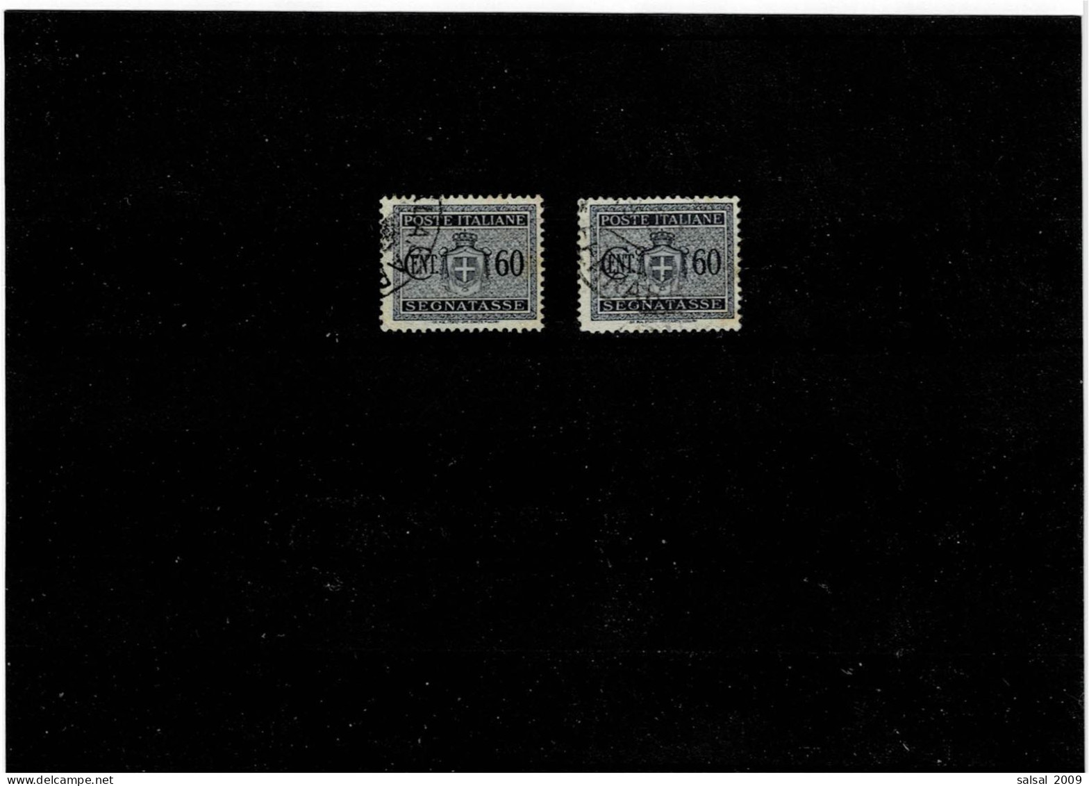 ITALIA ,LUOGOTENENZA ,"Segnatasse" ,con Filigrana Ruota ,60c, Ardesia ,2 Pezzi Usati ,qualita Ottima - Postage Due