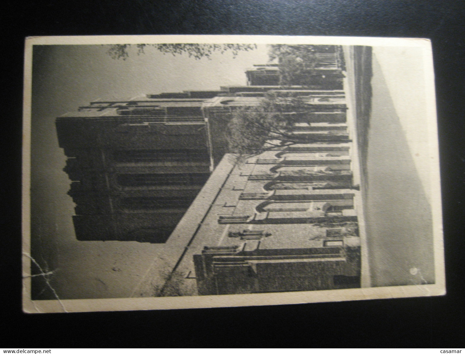 NEW HAVEN Connecticut Yale University Payne Whitney Gymnasium Gymnastics 1936 Cancel Slight Damaged Postcard USA - New Haven