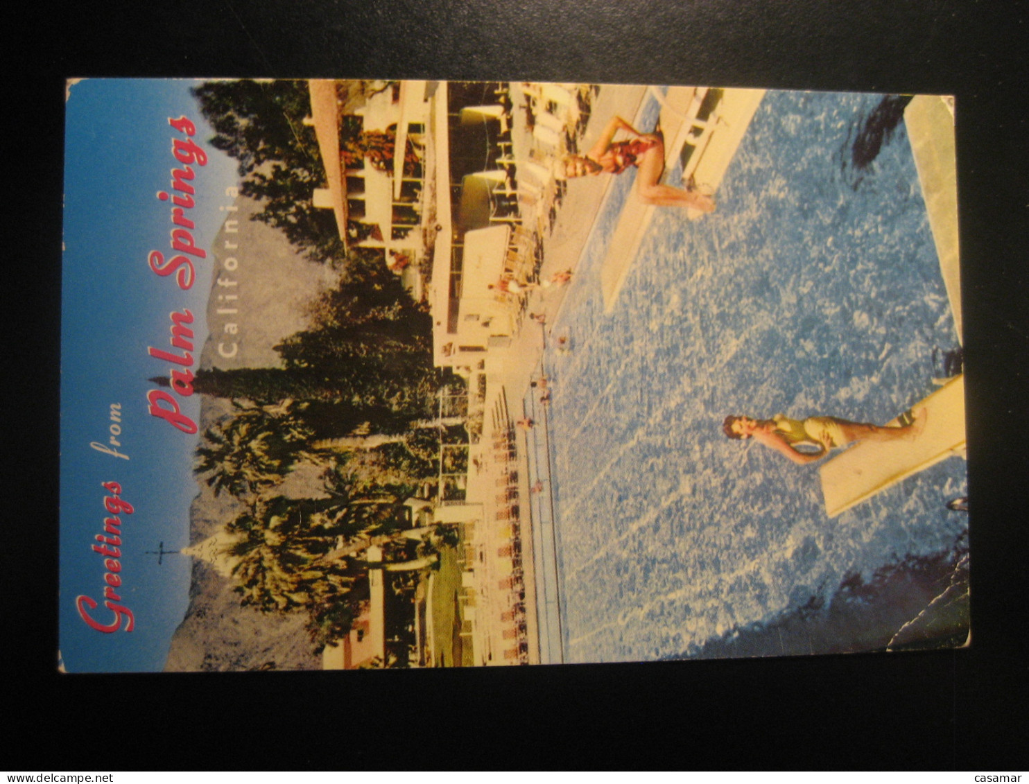 PALM SPRINGS California Greetings El Mirador Hotel Pool Desert Resort Postcard USA - Palm Springs