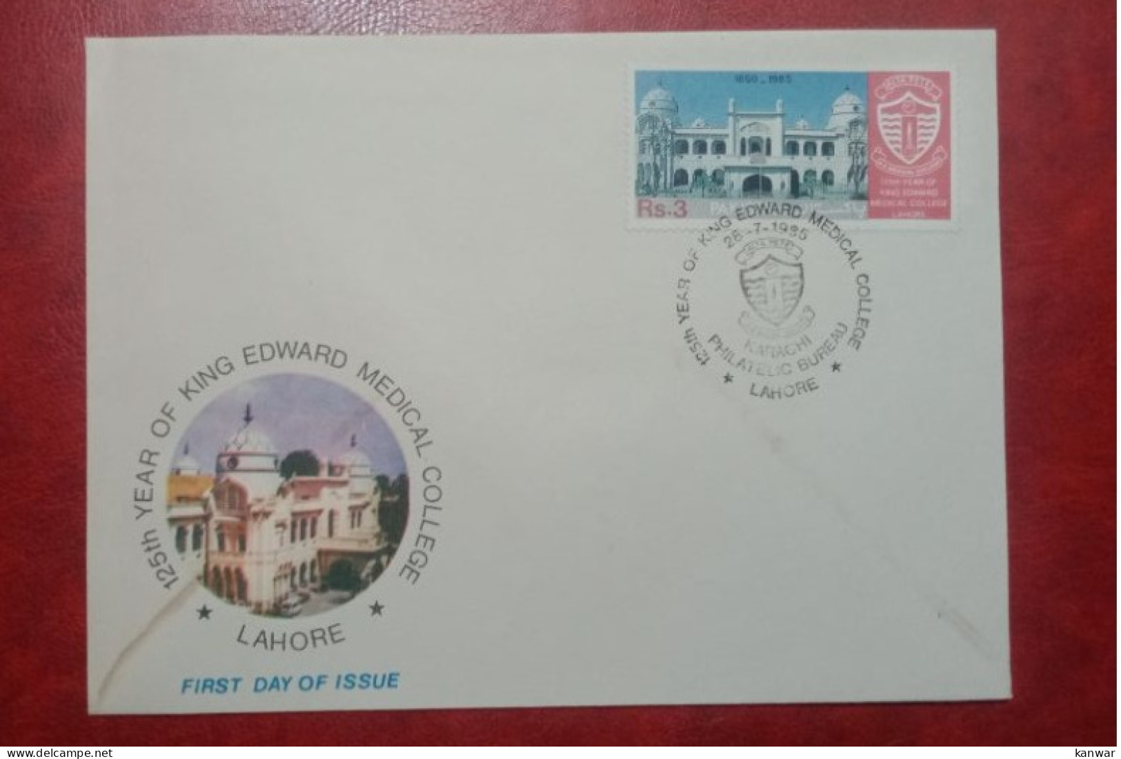 1985 PAKISTAN FDC COVER WITH STAMP 125TH YEARS OF KING ADWERD MEDICAL COLLEGE - Pakistan