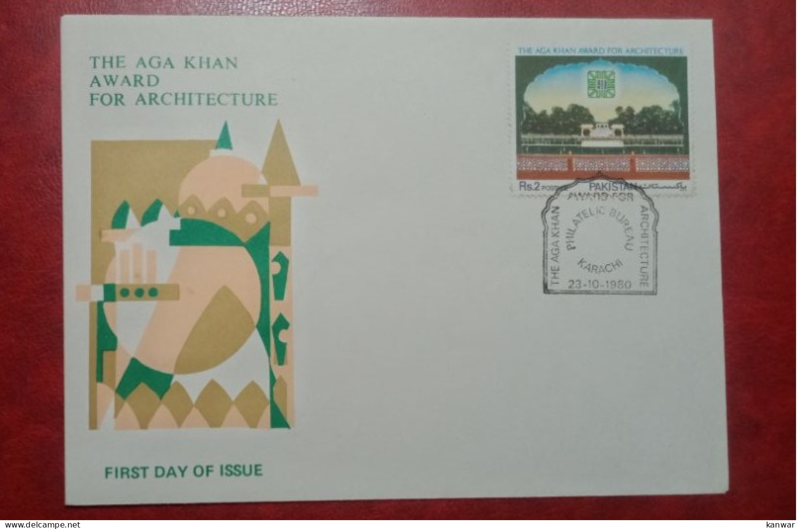 1980 PAKISTAN FDC COVER WITH STAMP THE AGA KHAN AWARD FOR ARCITECTIURE - Pakistan