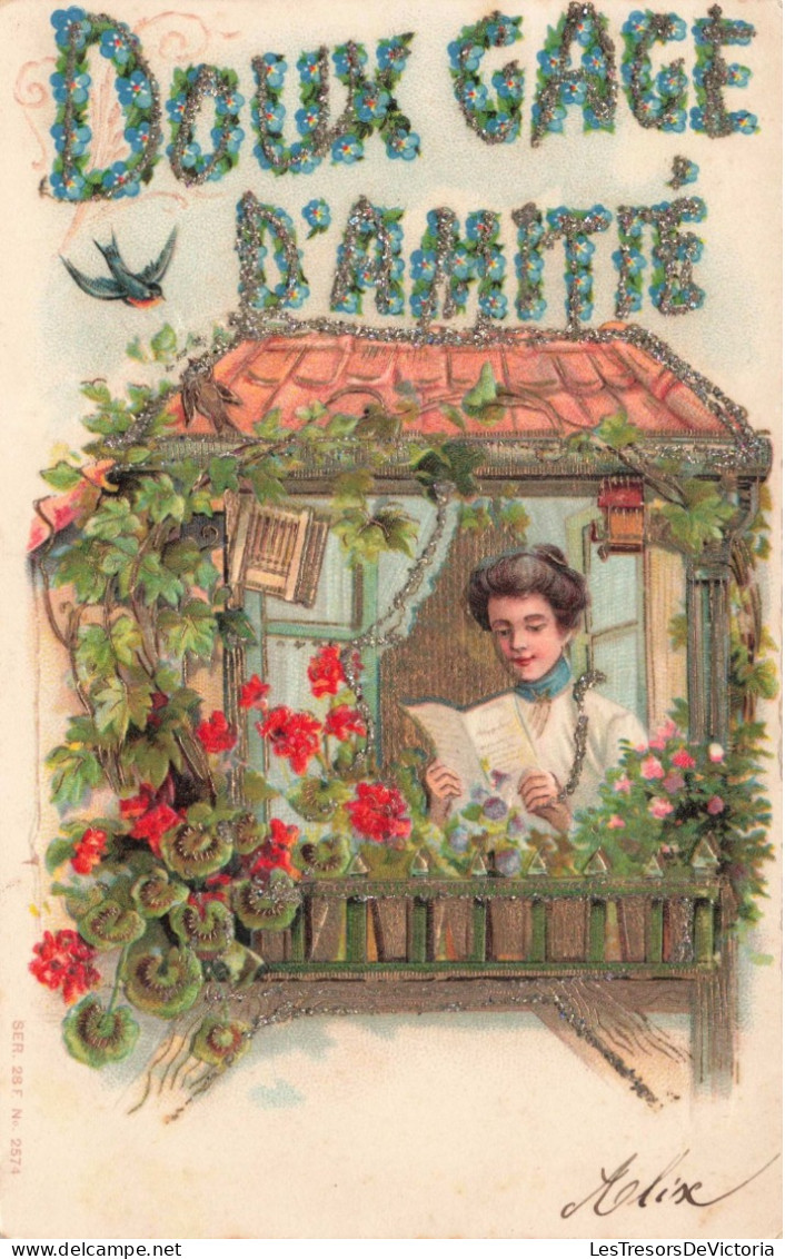 FANTAISIE - Femmes - Doux Gage D'Amitié - Carte Postale  Ancienne - Femmes