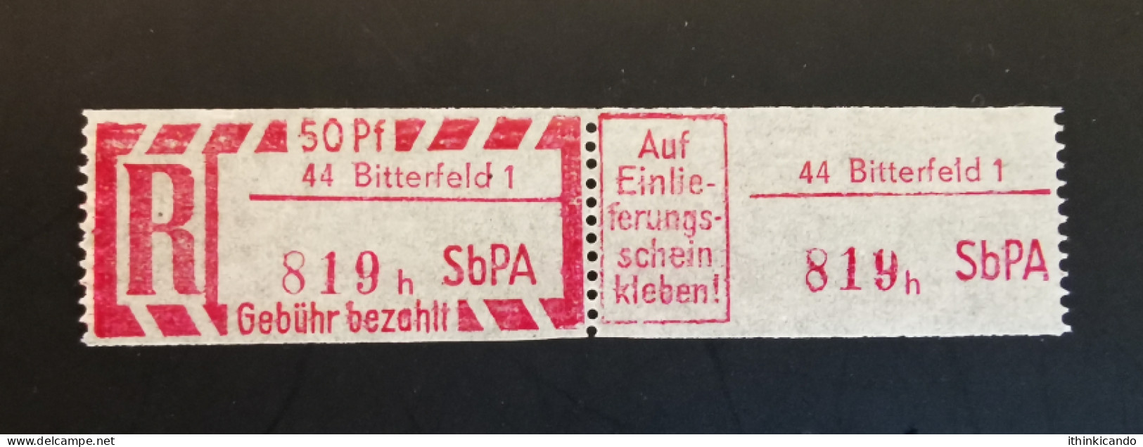 DDR 1968 SbPA EINS Mi No.2 MNH - Etichette Di Raccomandazione