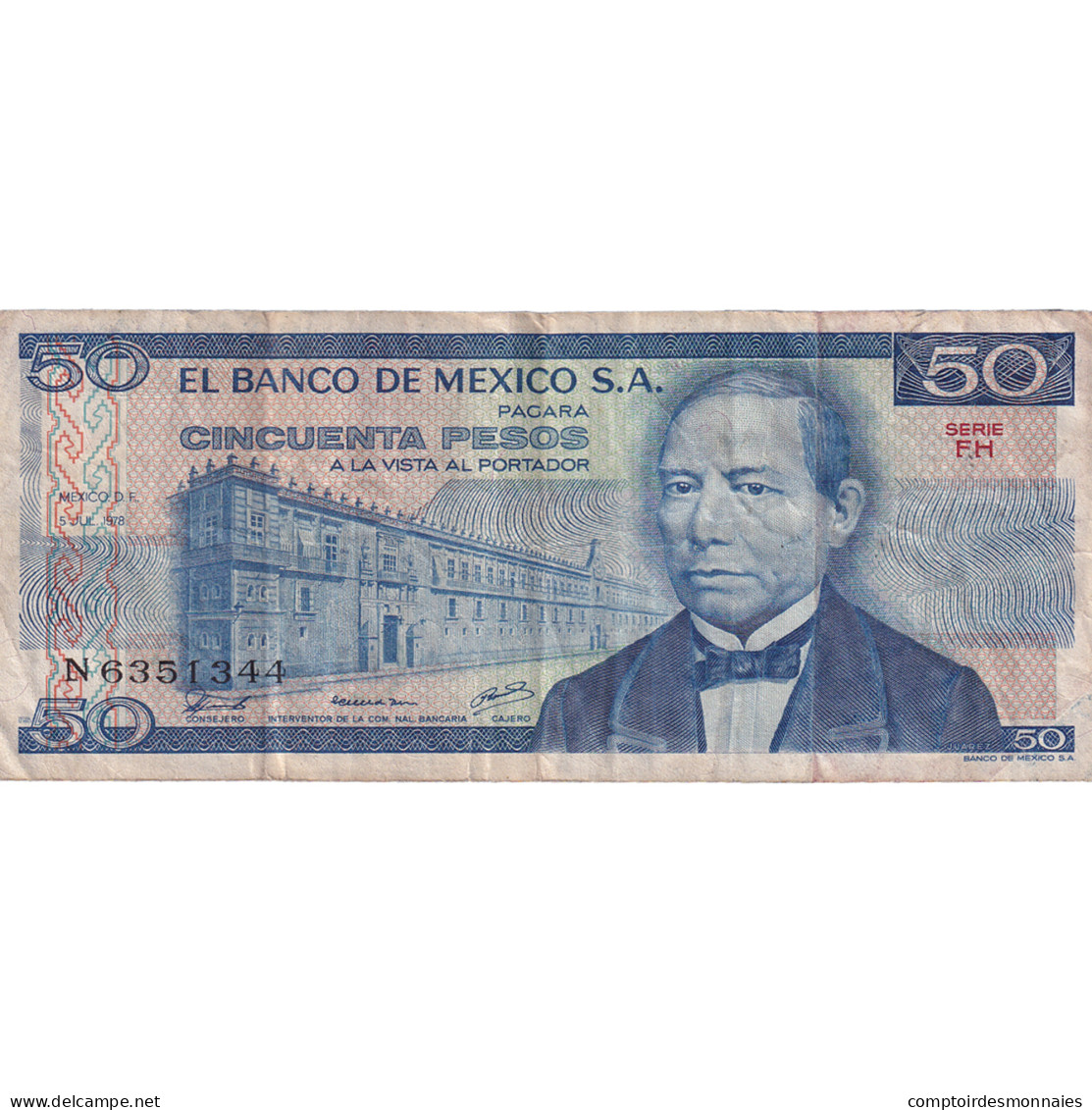 Billet, Mexique, 50 Pesos, 1978, 1978-07-05, KM:65c, TB - Mexique