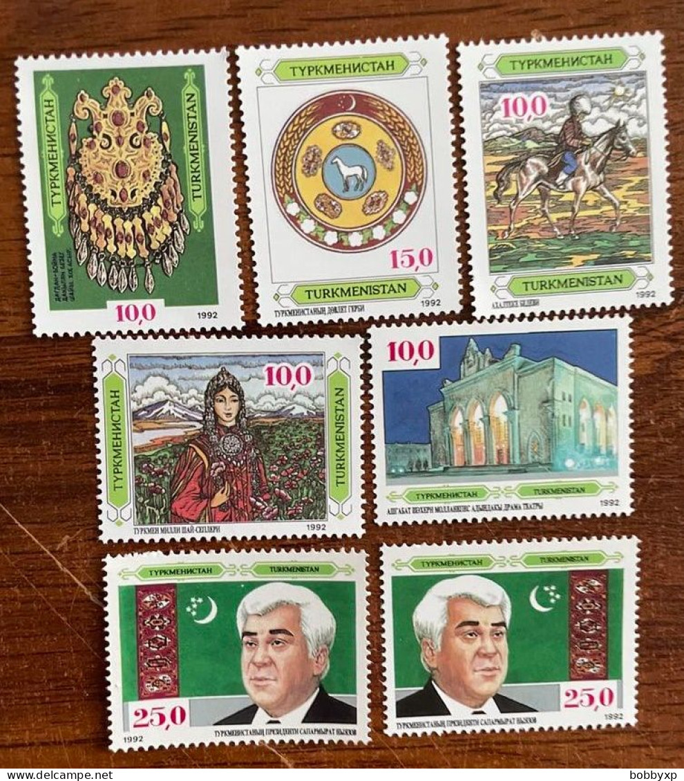 Turkmenistan 1992. History And Culture Of Turkmenistan. 7 Stamps. Horse. MNH - Turkmenistan