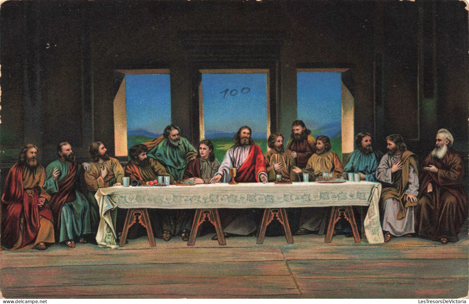 RELIGION - Christianisme - La Sainte Cène - Das  Abendmahl - Colorisé - Carte Postale Ancienne - Gemälde, Glasmalereien & Statuen