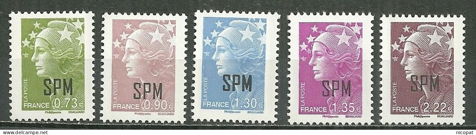 SAINT PIERRE ET MIQUELON MNH ** 967-971 Marianne De Beaujard Marianne Et L'Europe - Neufs