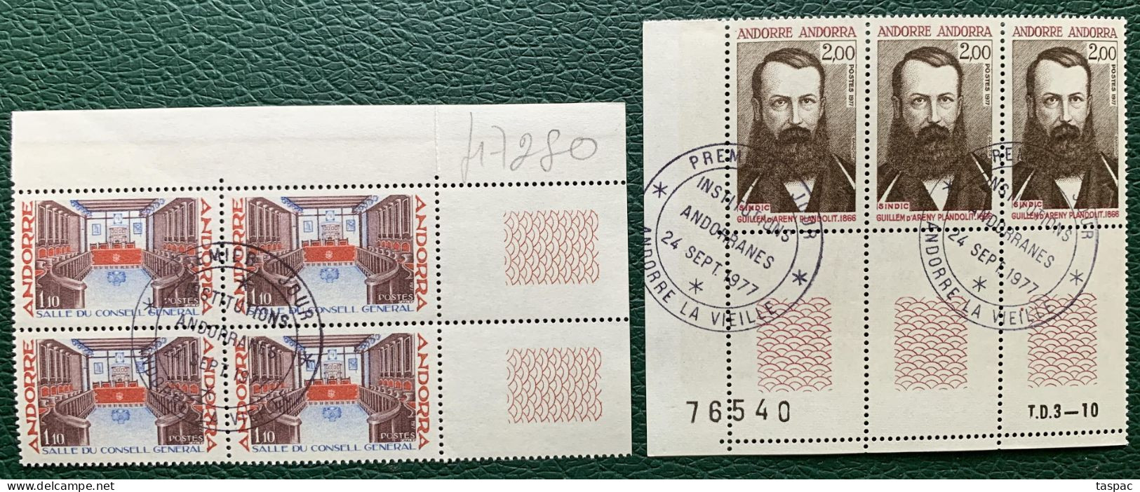 French Andorra 1977 Mi# 286-287 Used - 3 Complete Set - Andorran Heritage / Guillem D'Areny-Plandolit - Used Stamps