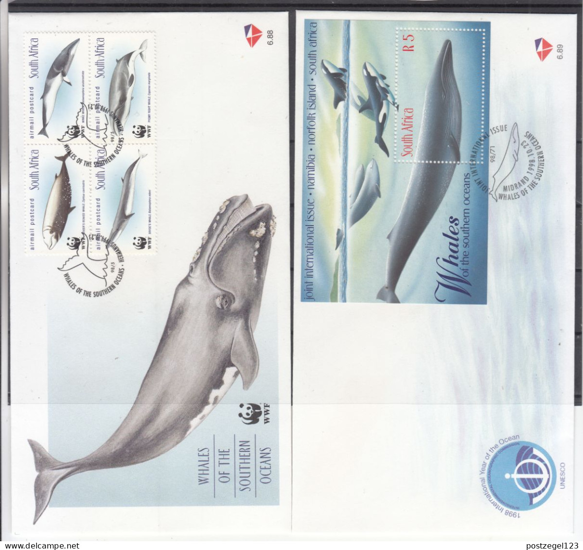 South Africa / FDC / One Cover WWF - Baleines