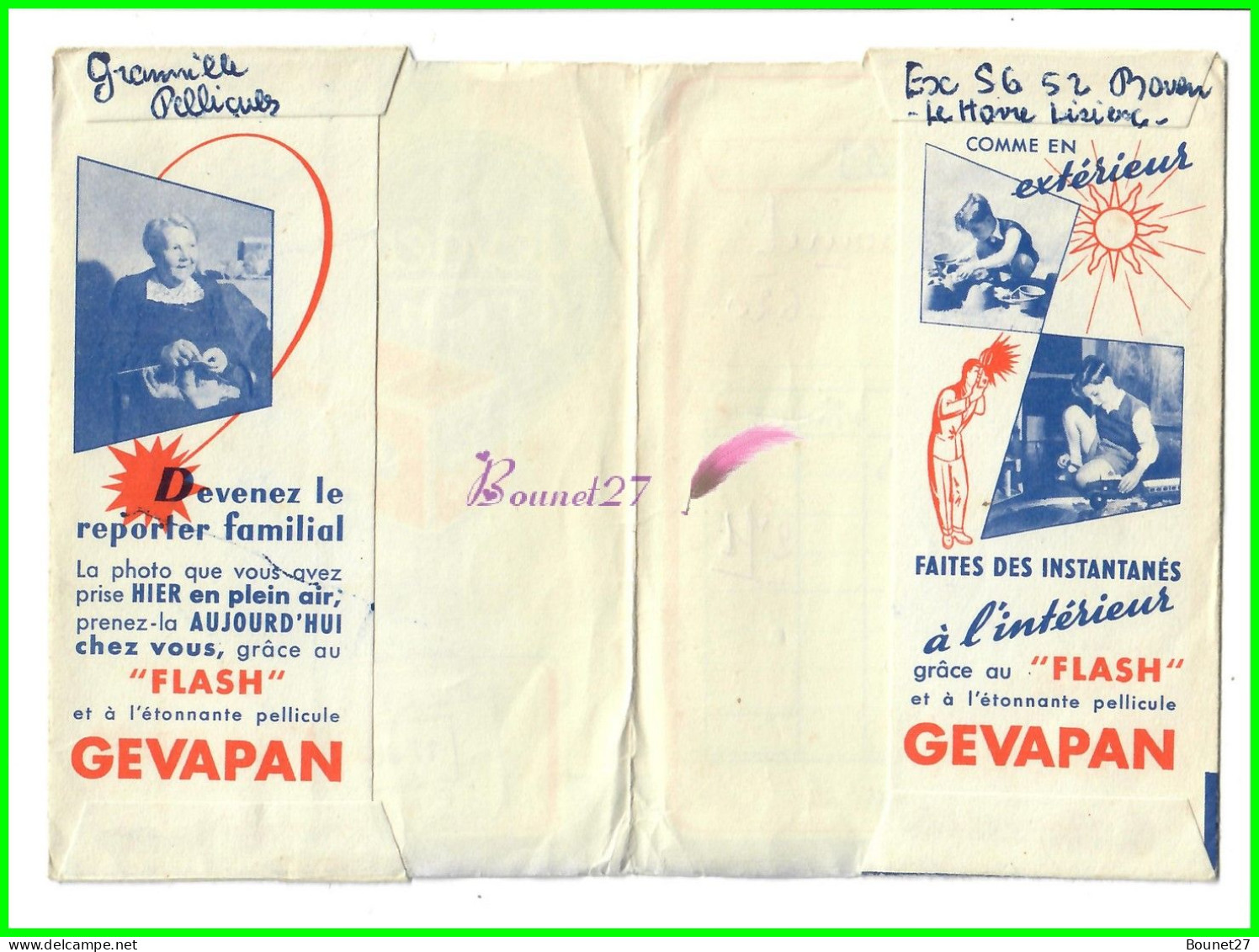 Pochette Photo GEVAERT Film Enfant Bébé - Appareils Kinax Librairie Centrale DEMEYERE Argentan 61 Place Henri IV - Matériel & Accessoires