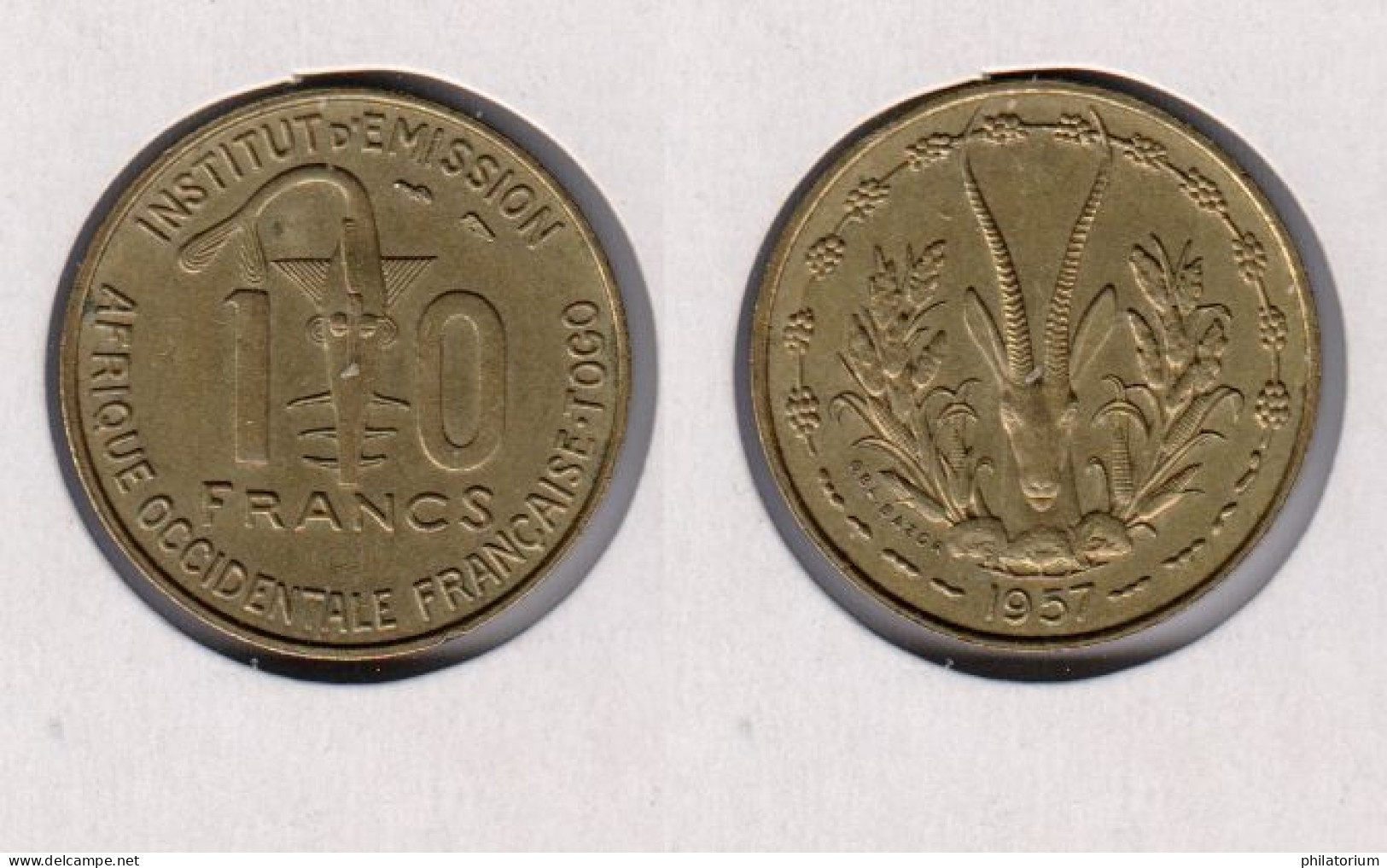 TOGO, AOF, 10F, 10 F, 1957, KM#8, Afrique Occidentale Française - Togo