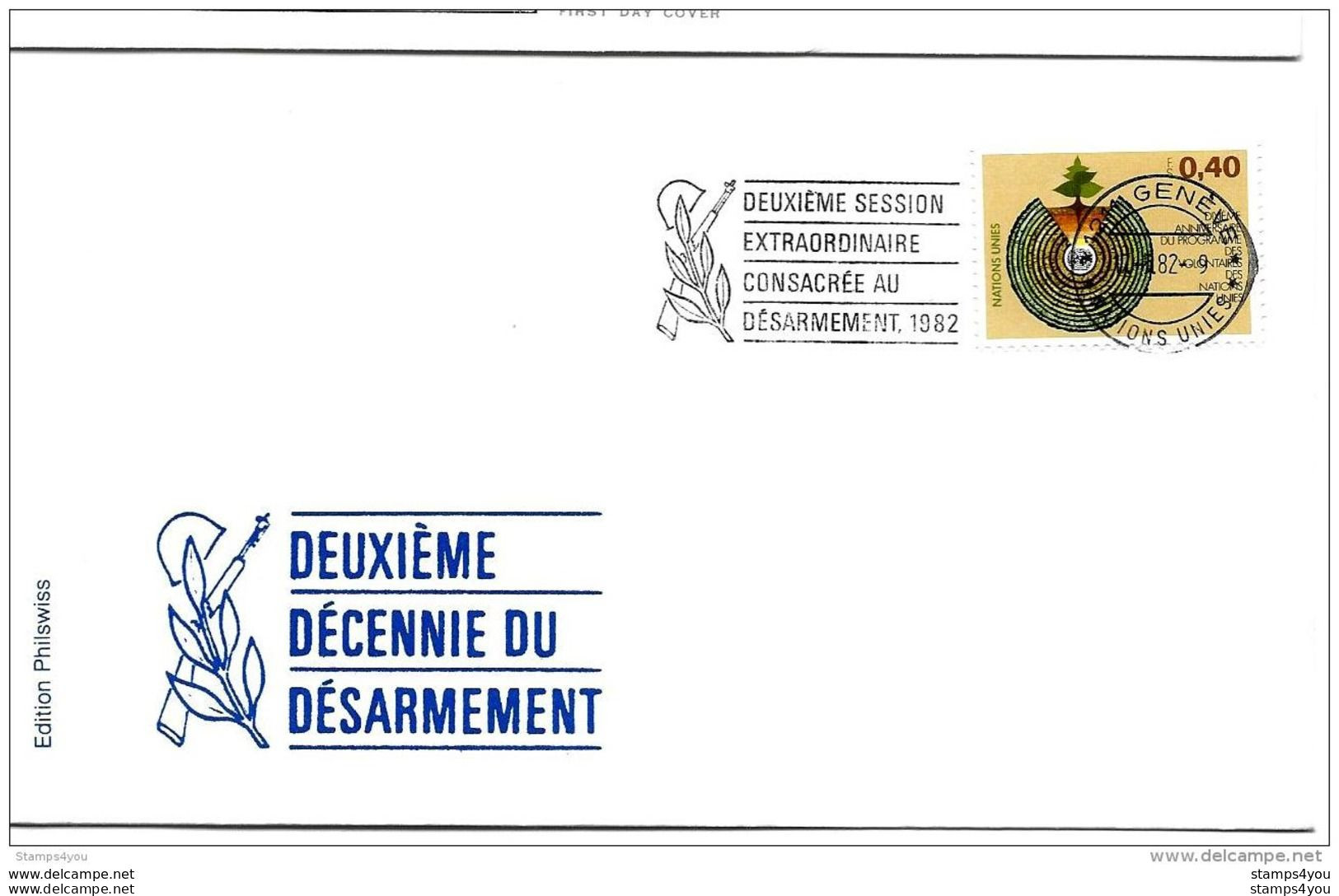 248 - 37 - Enveloppe  Nations Unies Avec Oblit Mécanique "deuxième Décennie Du Désarmement 1982" - Brieven En Documenten