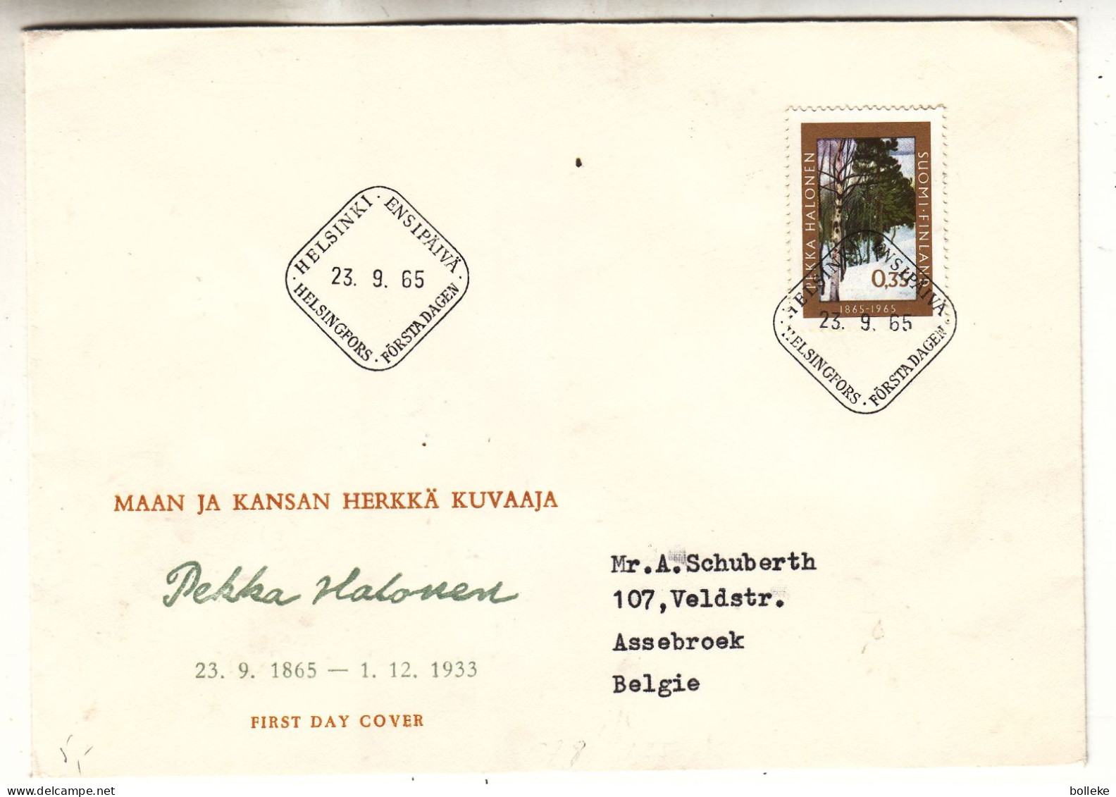 Finlande - Lettre De 1965 - Oblit Helsinki - Peinture - - Cartas & Documentos