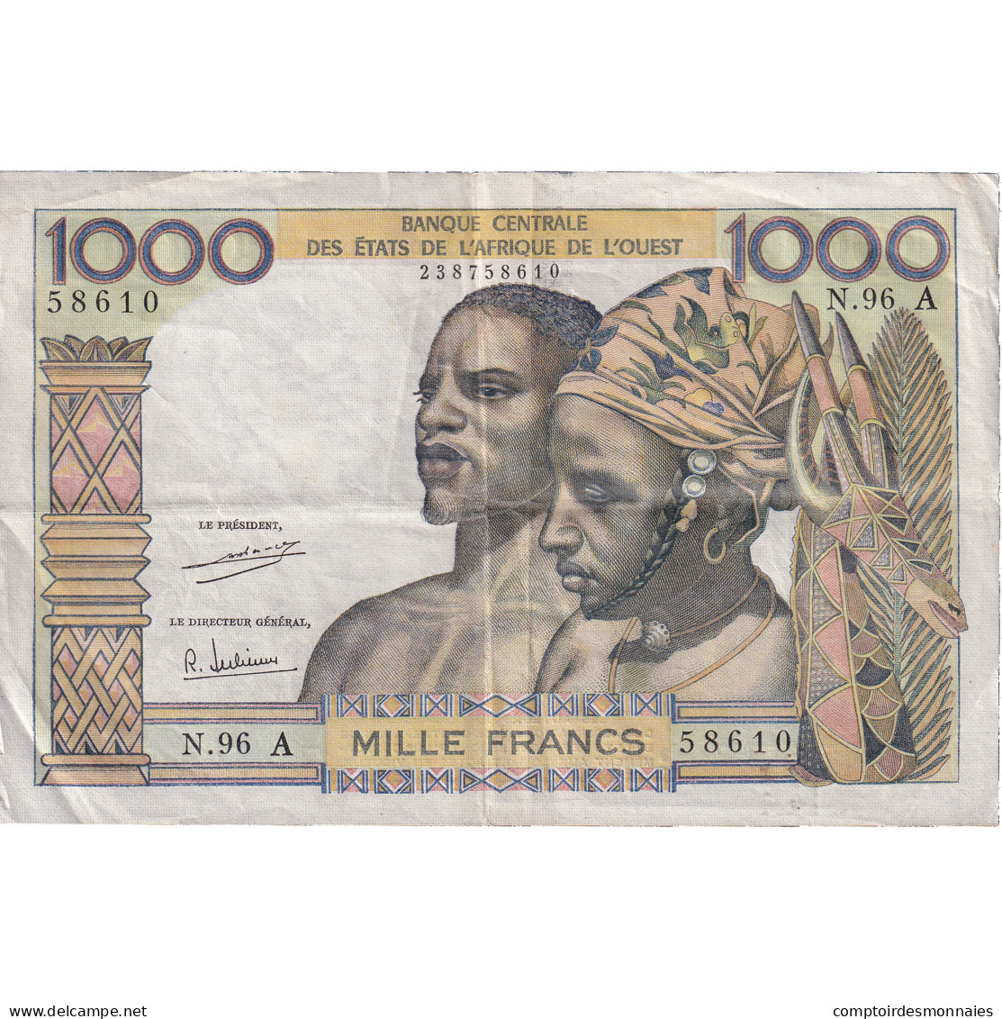 Billet, Communauté économique Des États De L'Afrique De L'Ouest, 1000 Francs - États D'Afrique De L'Ouest