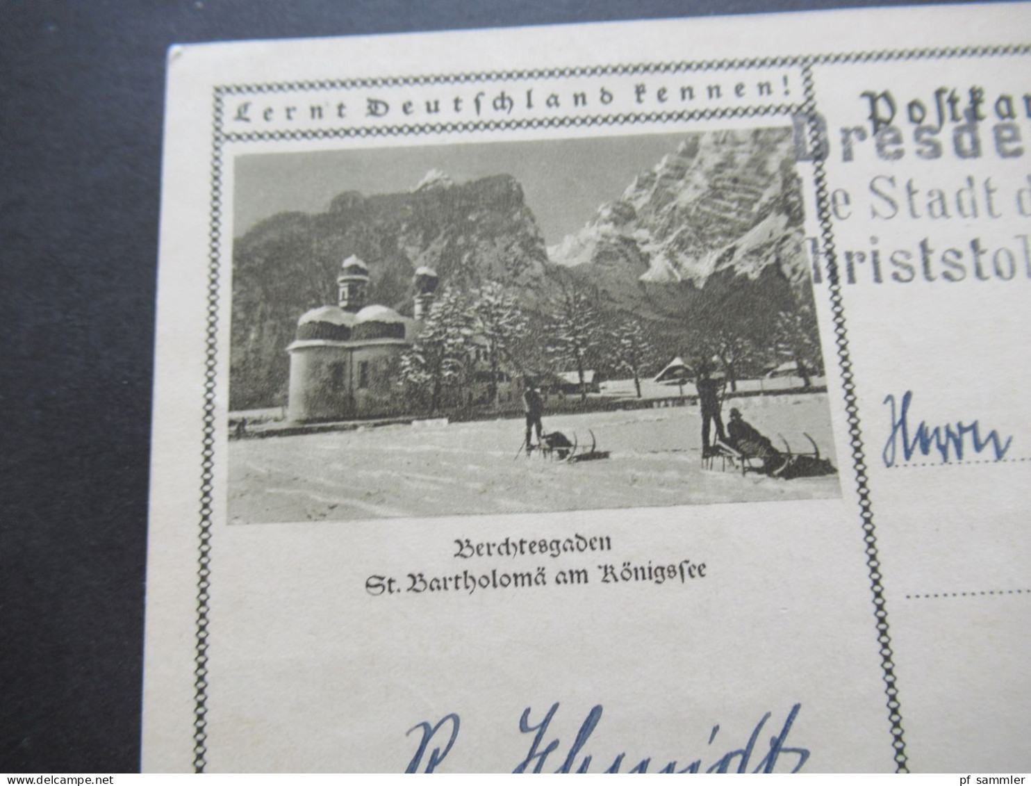 3.Reich 11.12.1934 MS Dresden Die Stadt Der Christstollen GA Lernt Deutschland Kennen Berchtesgaden - Postcards