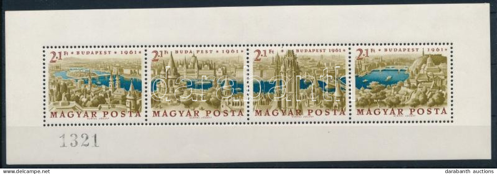 ** 1961 Bélyegnap (34.) - Budapest Fogazott Ajándék Blokk (120.000) (apró Ráncok / Small Creases) - Autres & Non Classés