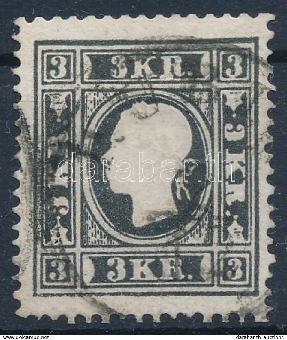 O 1858 3kr Fekete Type Ib Bulldogenkopf "KUBI(N)" (Ferchenbauer EUR 525,-) - Andere & Zonder Classificatie