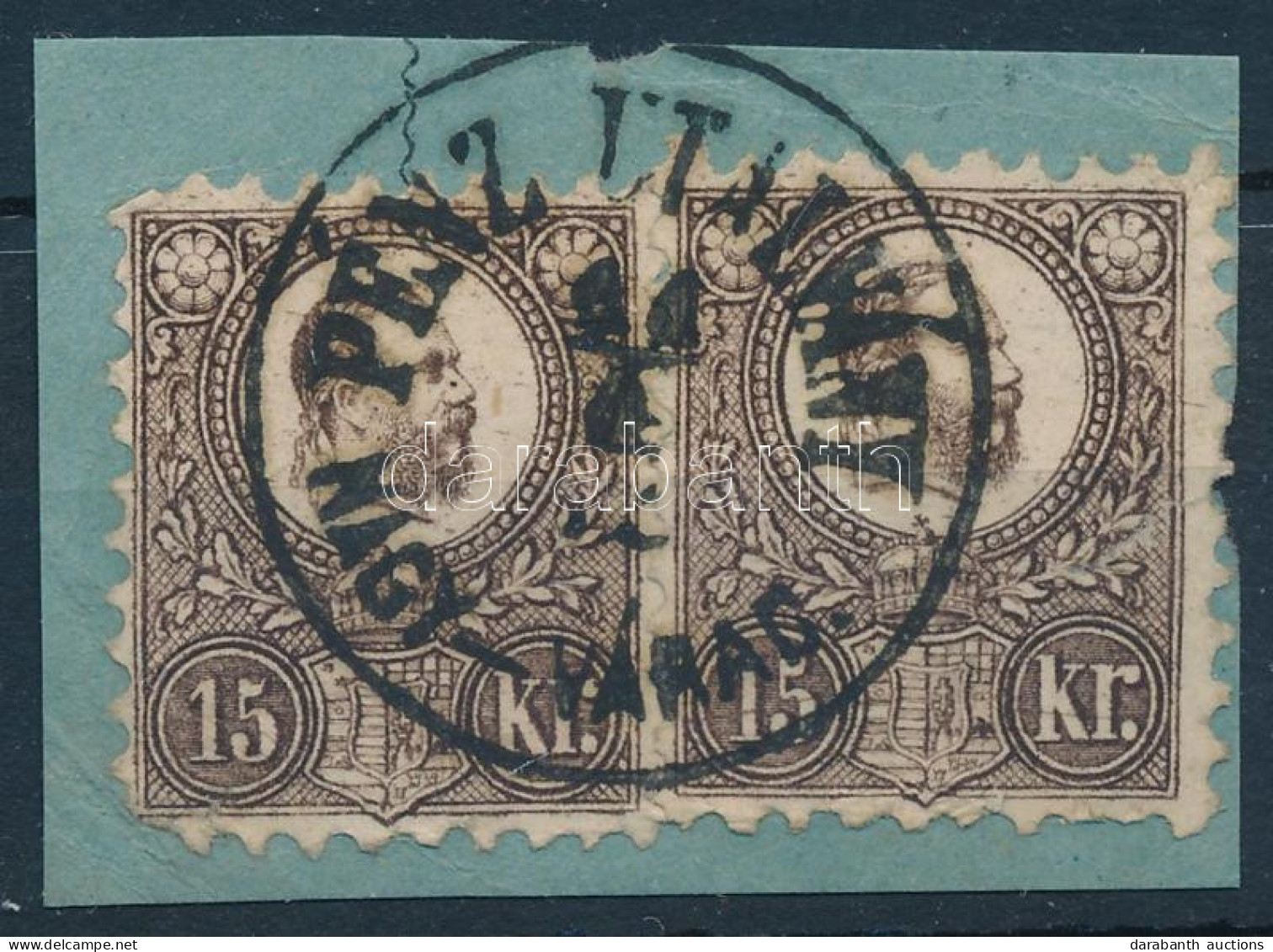 1871 Réznyomat 2 X 15kr Kivágáson "PÉNZ UTALVÁNY / NAGY-VÁRAD" - Autres & Non Classés