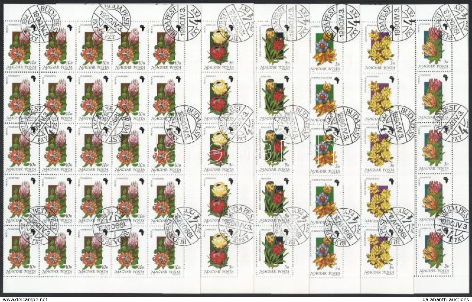 O 1990 Földrészek Virágai (I.) - Afrika Hajtott ívsor (10.000) - Andere & Zonder Classificatie