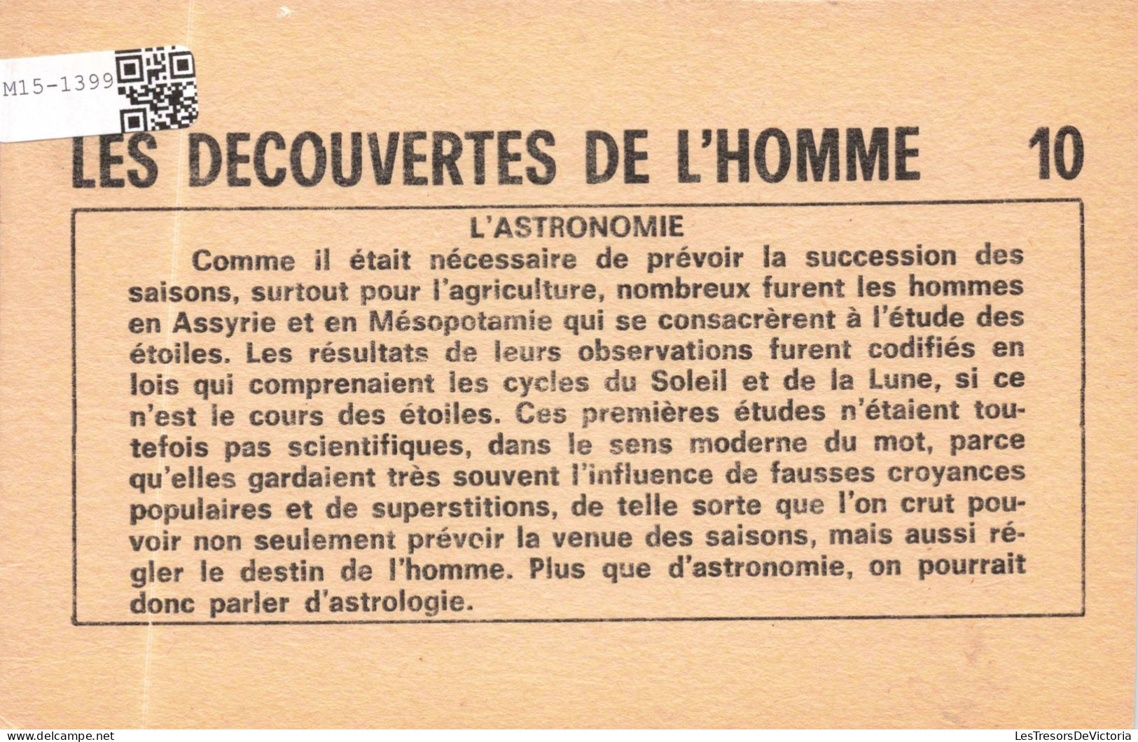 ASTRONOMIE - Les Découvertes De L'homme - L'Astronomie - Carte Postale Ancienne - Astronomie
