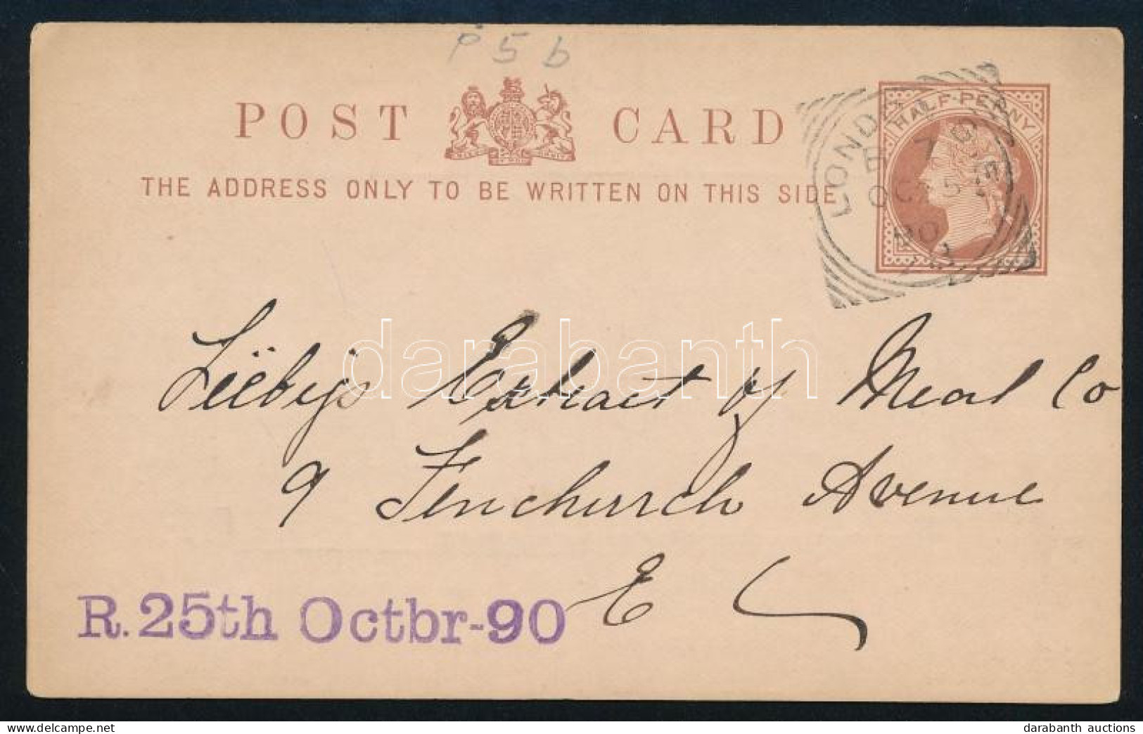 Nagy Britannia 1890 Díjjegyes Levelezőlap Hátoldalán Hírdetésekkel Londoni Helyi Küldeményként. Nagyon Ritka!! / PS-card - Other & Unclassified