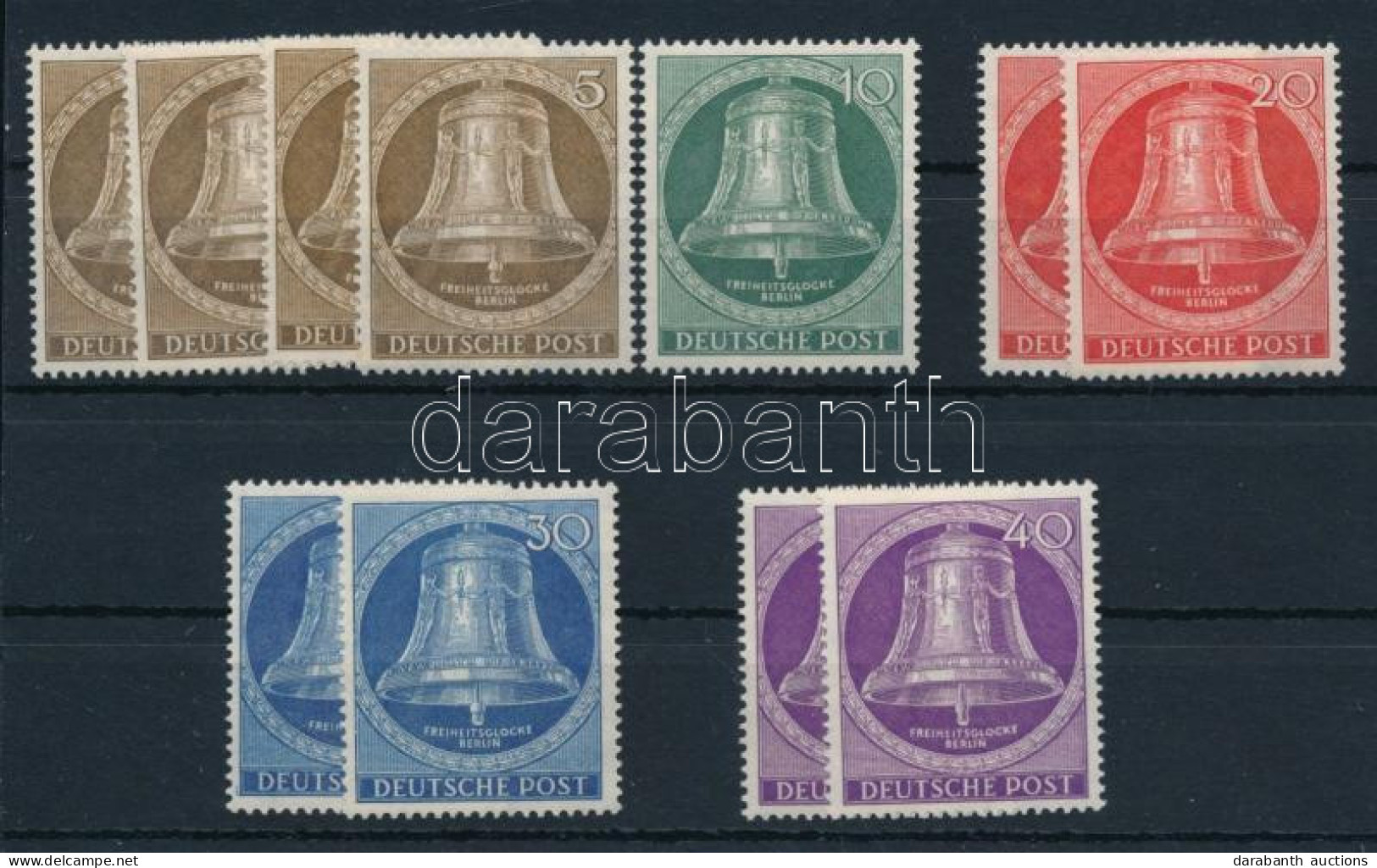 ** Berlin 1953 Harang Középen Mi 101-105 Teljes Sor + Többletpéldányok (Mi EUR 180.-) (néhány értéken Halvány Rozsda / L - Otros & Sin Clasificación