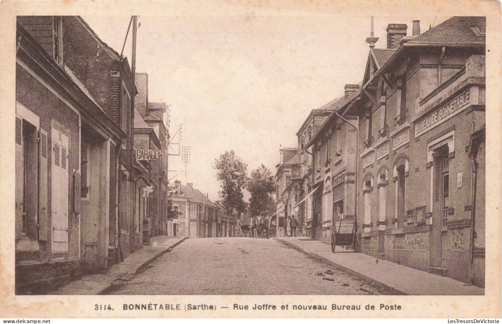 FRANCE - Bonnétable - Rue Joffre Et Nouveau Bureau De Poste - Carte Postale  Ancienne - Bonnetable