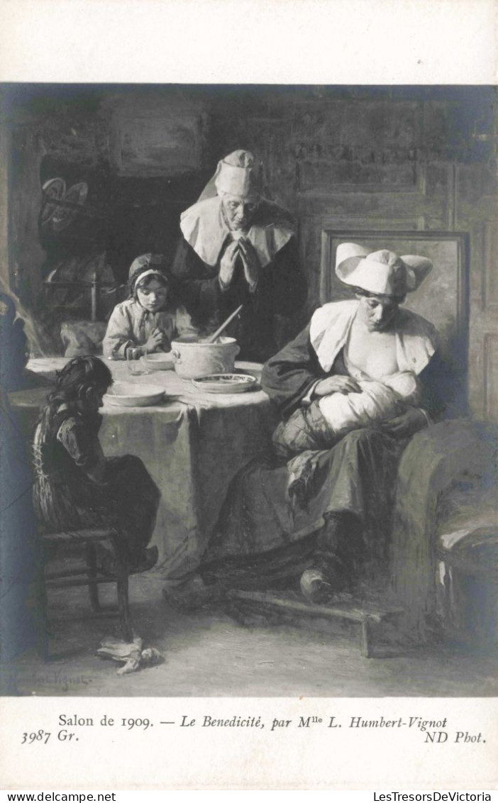 MUSEE - Salon De 1909 - Le Bénédicité ? Par Mlle L Humbert Vignot - ND Phot - Carte Postale Ancienne - Musei