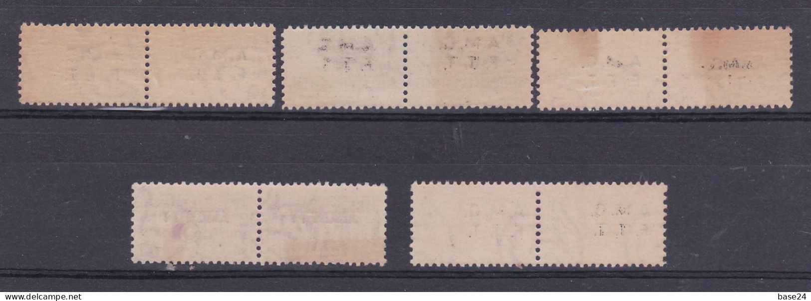 1947 Italia Italy Trieste A PACCHI POSTALI  PARCEL POST 5 Valori: 1, 2, 3, 30, 50 Lire MNH** Gomma Bicolore - Paketmarken/Konzessionen