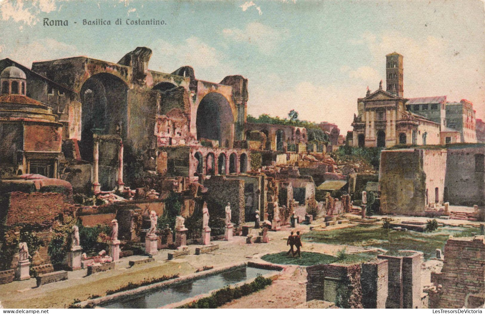 ITALIE - Rome - Basilica Di Costantino - Colorisé- Carte Postale Ancienne - Autres Monuments, édifices