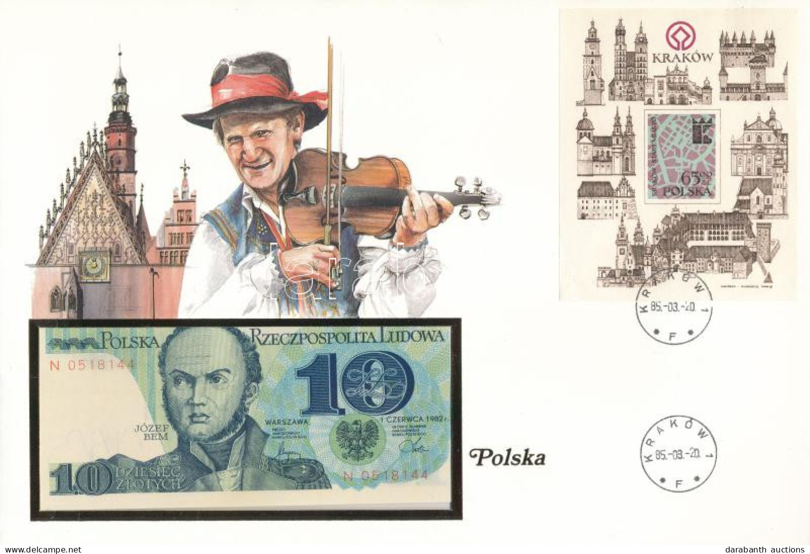 Lengyelország 1982. 10Zl Felbélyegzett Borítékban, Bélyegzéssel T:UNC  Poland 1982. 10 Zlotych In Envelope With Stamp An - Unclassified