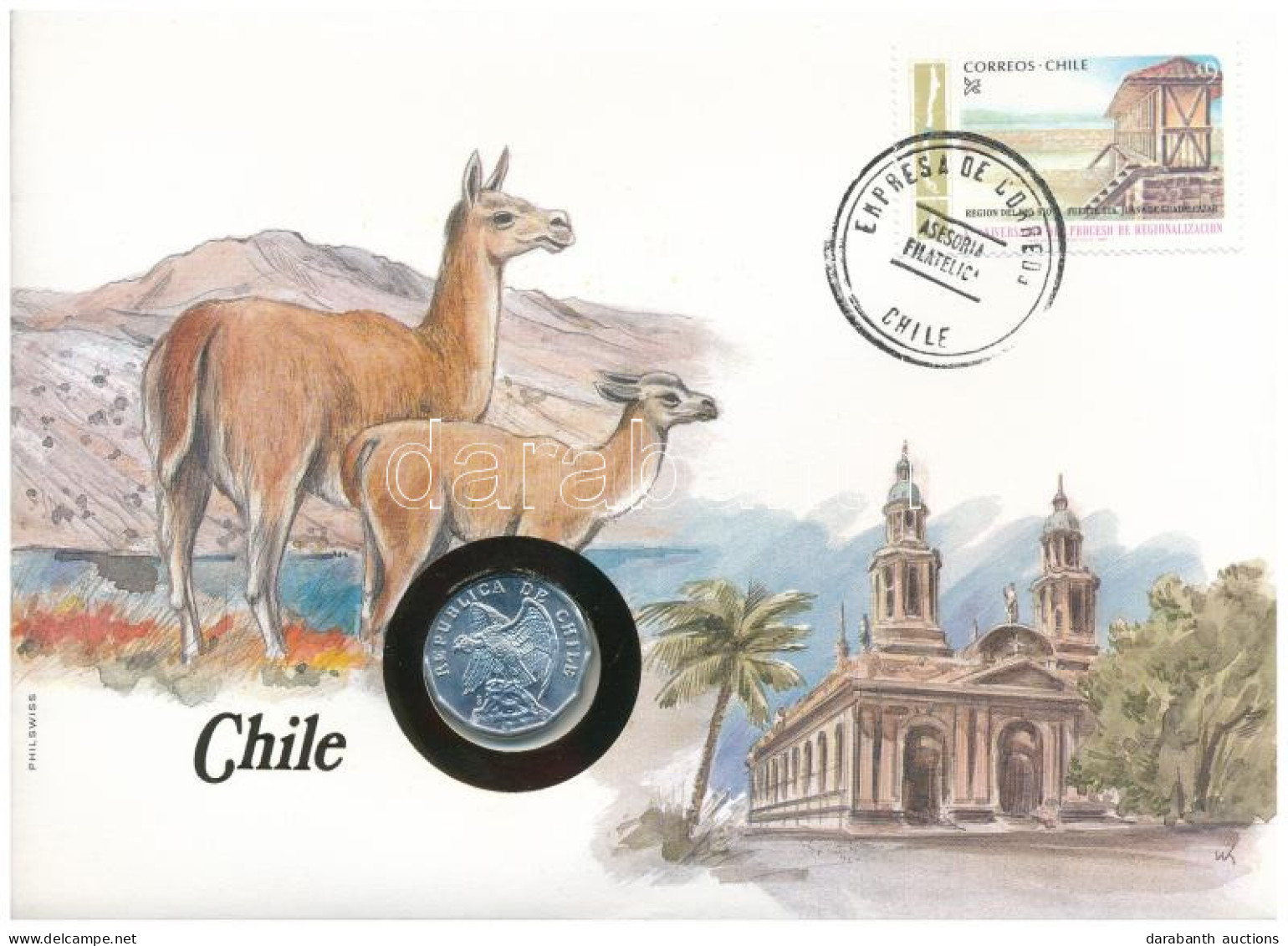 Chile 1979. 10c Felbélyegzett Borítékban, Bélyegzéssel, Német Nyelvű Leírással T:UNC  Chile 1979. 10 Centavos In Envelop - Ohne Zuordnung