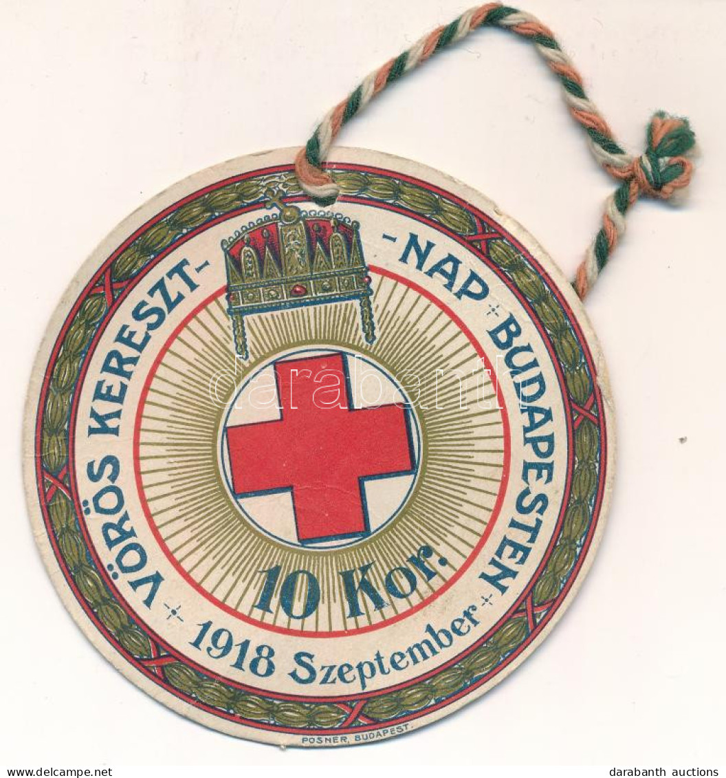 1918. 10K "Vörös Kereszt - Nap Budapesten, 1918 Szeptember" Papír, Sorszámmal, Zsinóron T:VF - Unclassified