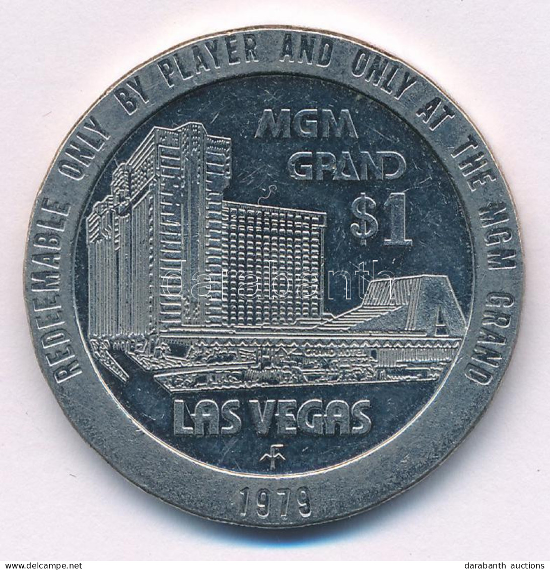 Amerikai Egyesült Államok / Las Vegas 1979. 1$ Fém MGM Kaszinó Zseton T:XF USA / Las Vegas 1979. 1 Dollar Metal MGM Casi - Zonder Classificatie