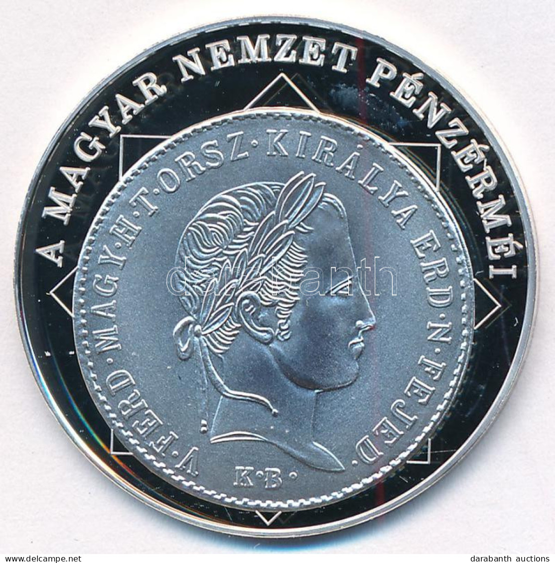 DN "A Magyar Nemzet Pénzérméi - Az Első Magyar Feliratú Pénz 1848-1849" Ag Emlékérem Tanúsítvánnyal (10,37g/0.999/35mm)  - Unclassified