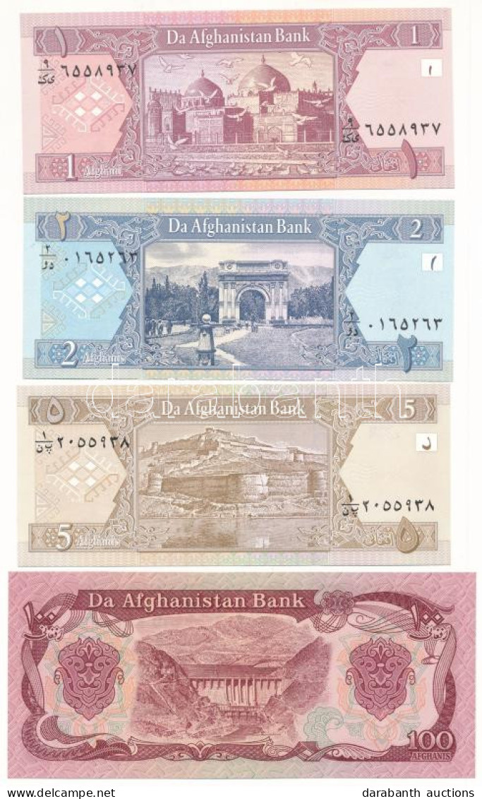 Afganisztán DN (1979-1991) 100A + 2002. 1A + 2A + 5A T:UNC  Afghanistan ND (1979-1991) 100 Afghanis + 2002. 1 Afghani +  - Non Classificati