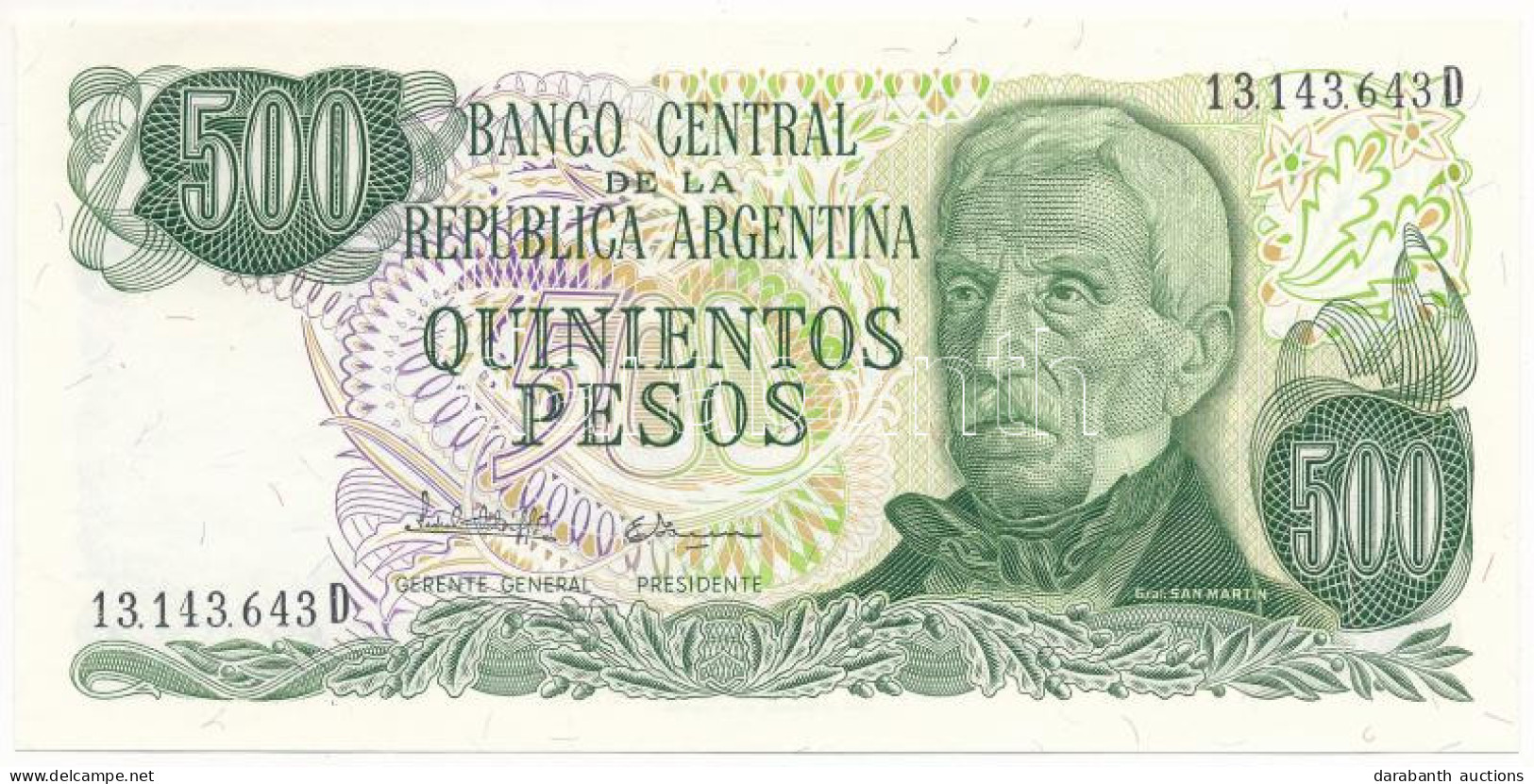 Argentína 1982. 500P T:AU Hajlás Az Egyik Szélén Argentina 1982. 500 Pesos C:AU Bend On One Side Krause P#303 - Ohne Zuordnung