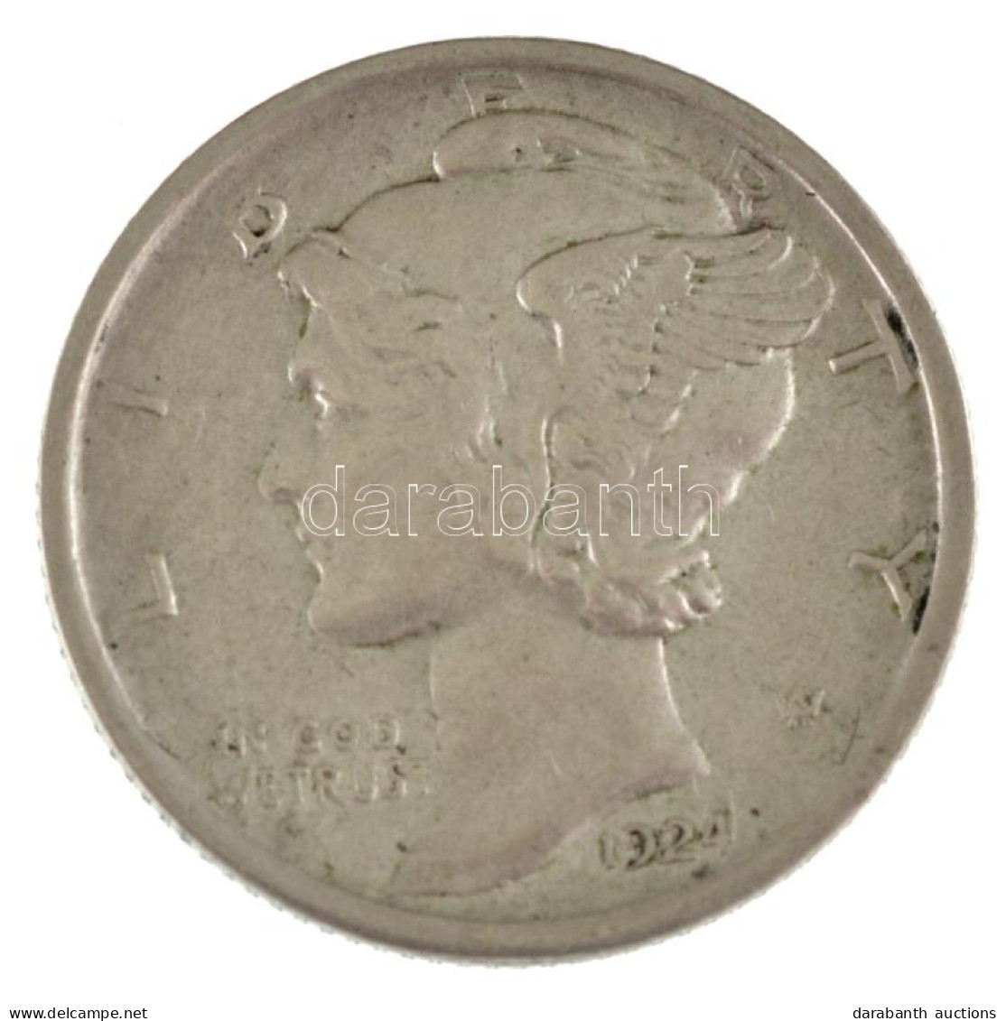 Amerikai Egyesült Államok 1924 1d (10c) Ag "Mercury" T:AU,XF  USA 1924. 1 Dime (10 Cents) Ag "Mercury" C:AU,XF Krause KM - Ohne Zuordnung