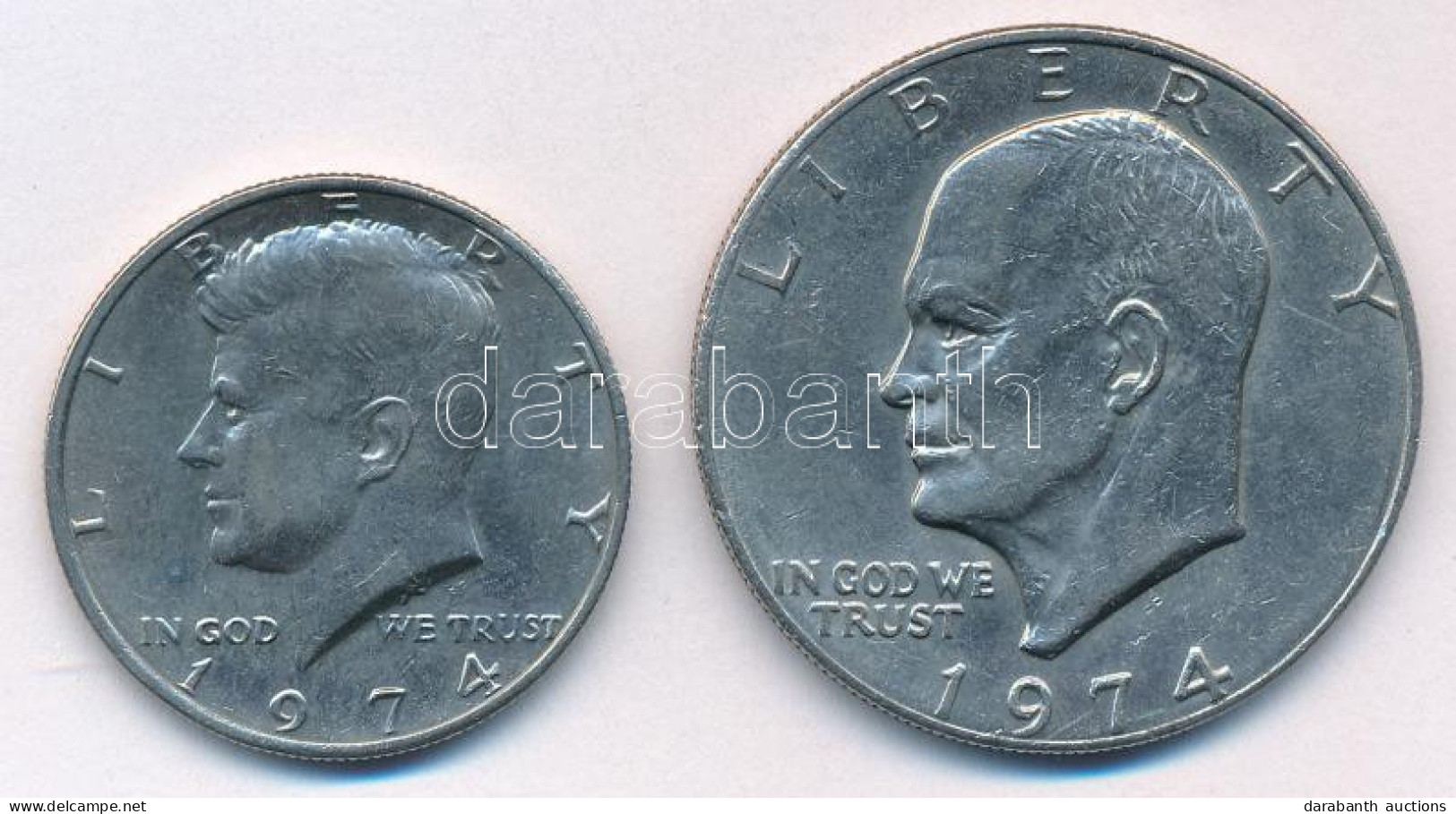 Amerikai Egyesült Államok 1974. 1/2$ Cu-Ni "Kennedy" + 1$ Cu-Ni "Eisenhower" T:AU,XF Karc USA 1974. 1/2 Dollar Cu-Ni "Ke - Non Classés